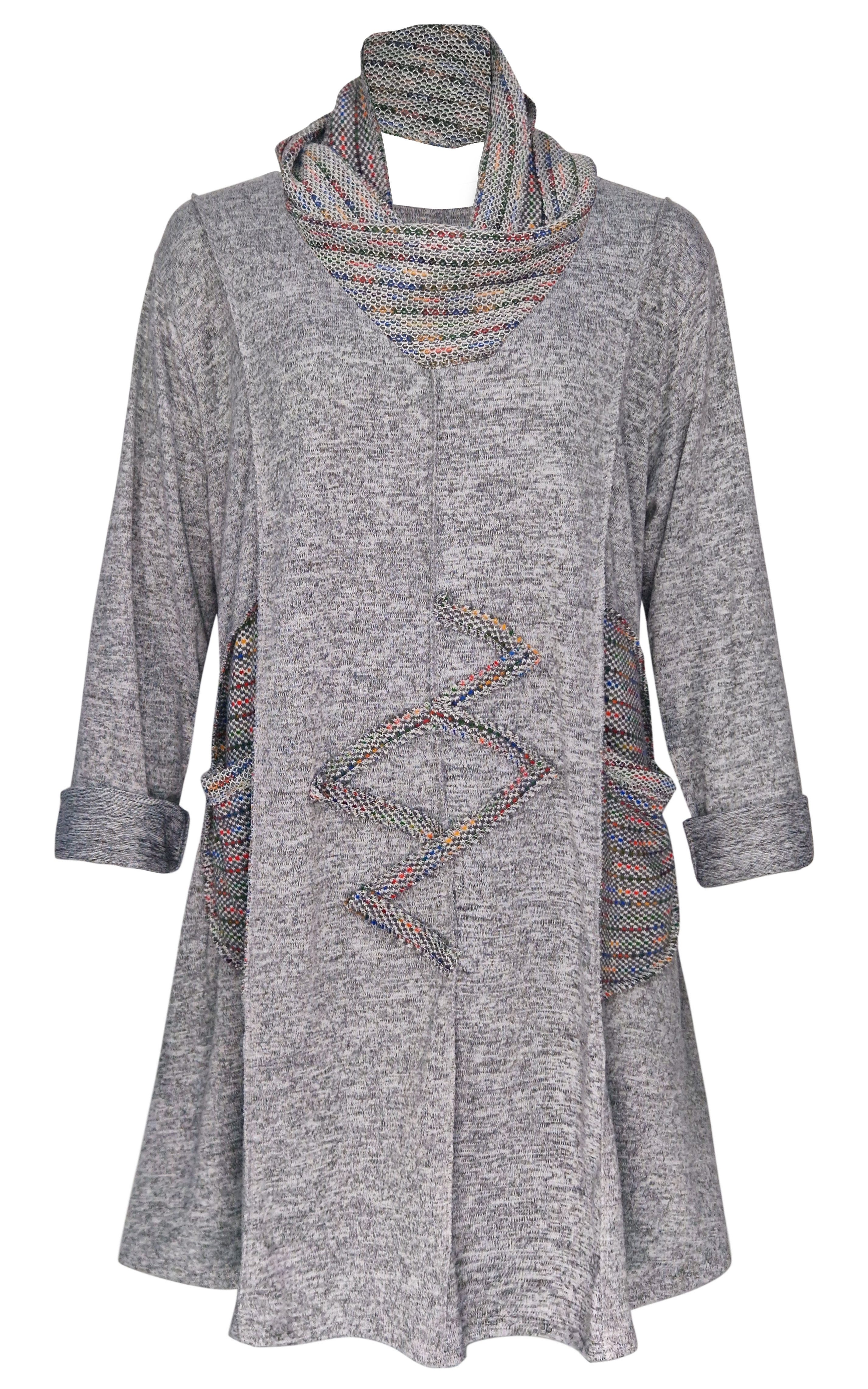 dy_mode Longtunika Damen Tunika mit Loopschal Longshirt Tunikakleid Übergangs-Oberteil inkl. Loopschal
