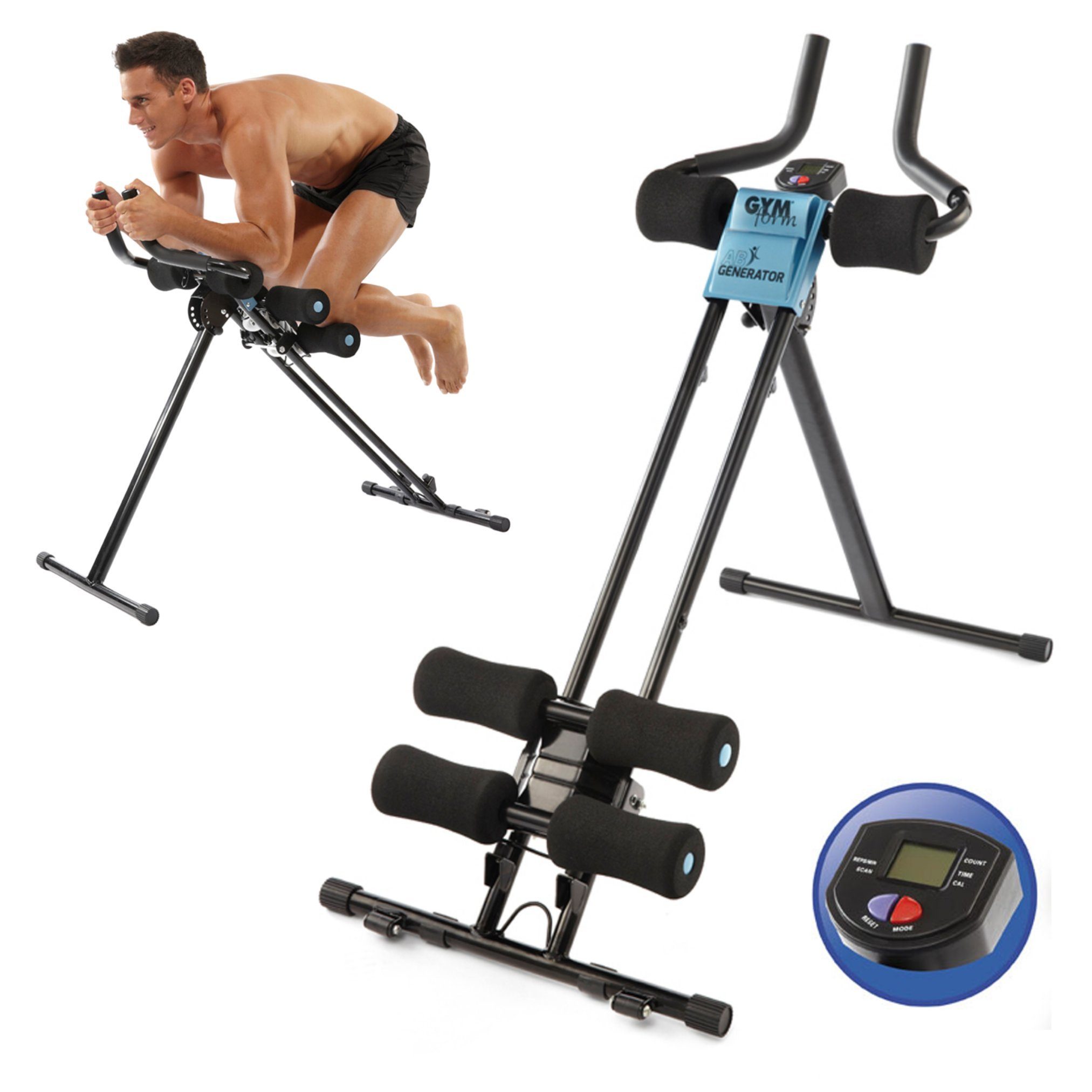 inkl. zuhause, Bauchtrainer Ab Gymform® bis klappbar, Computer, verstellbar, Trainingsgerät, für 105kg Generator - Ganzkörper