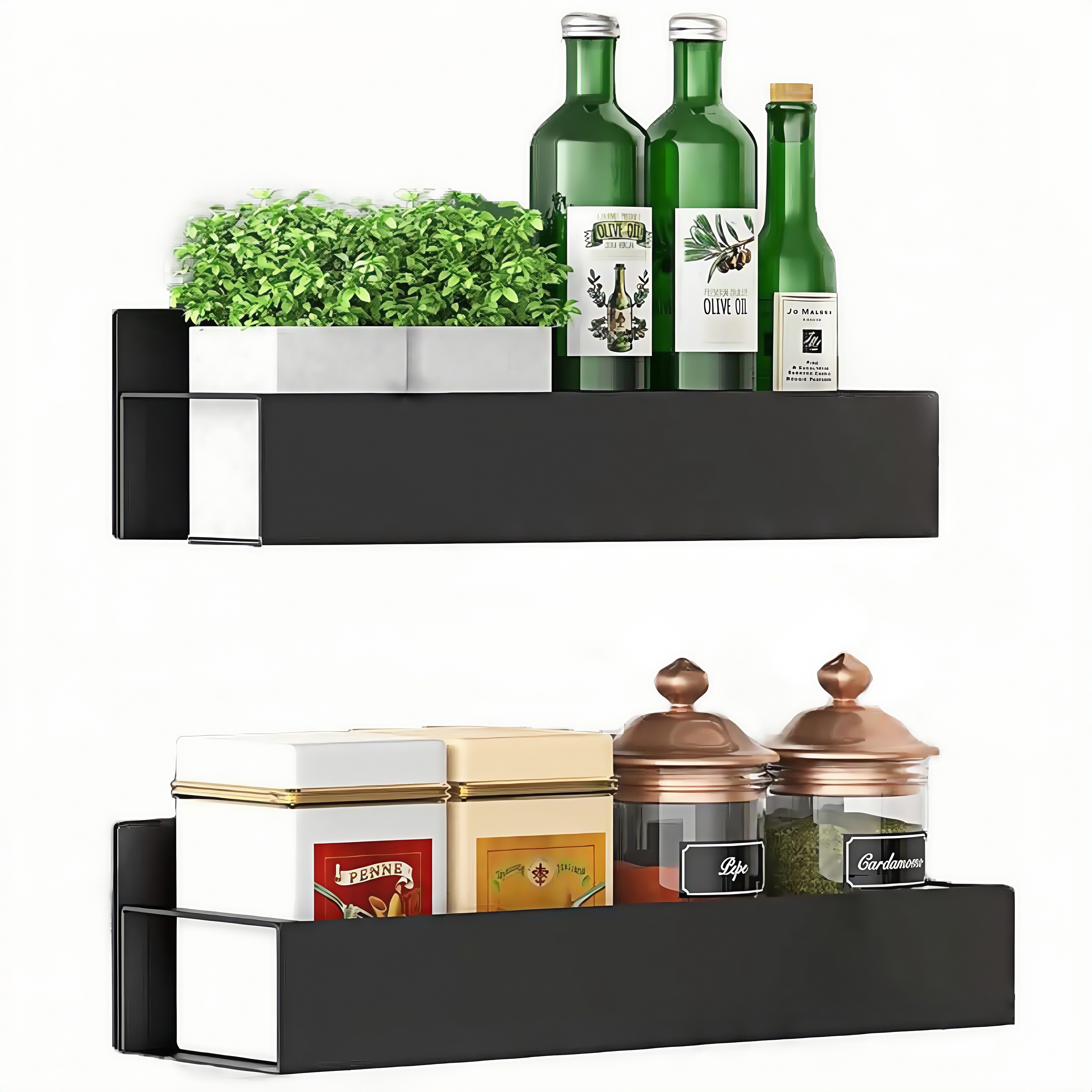 Rhein Beleuchtung Wandregal 2er-Pack Magnet Regal Kühlschrank – Gewürzregal günstig online kaufen