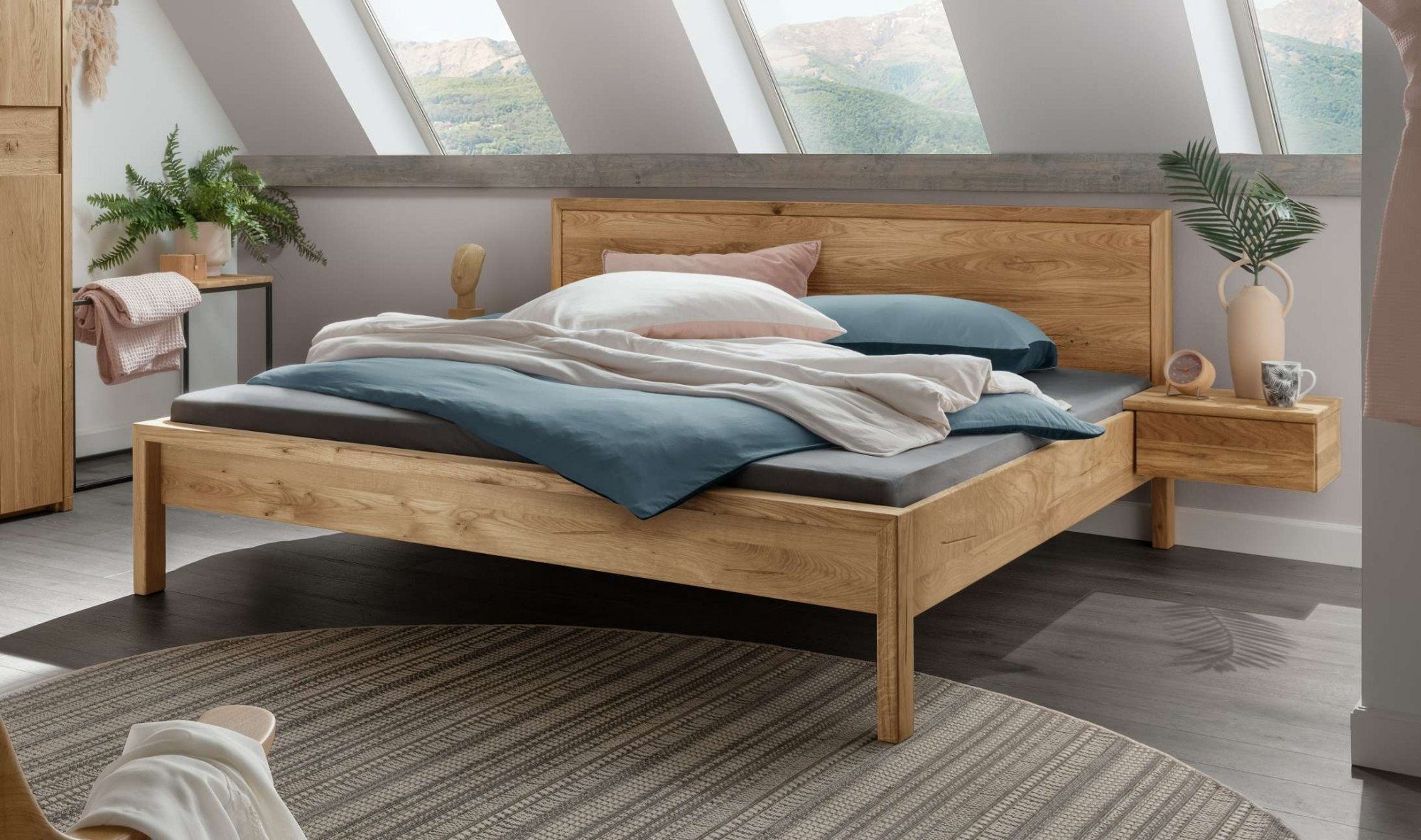 Home affaire Schlafzimmer-Set Huven Schlafzimmer, (3-tlg), Massivholzbett a günstig online kaufen