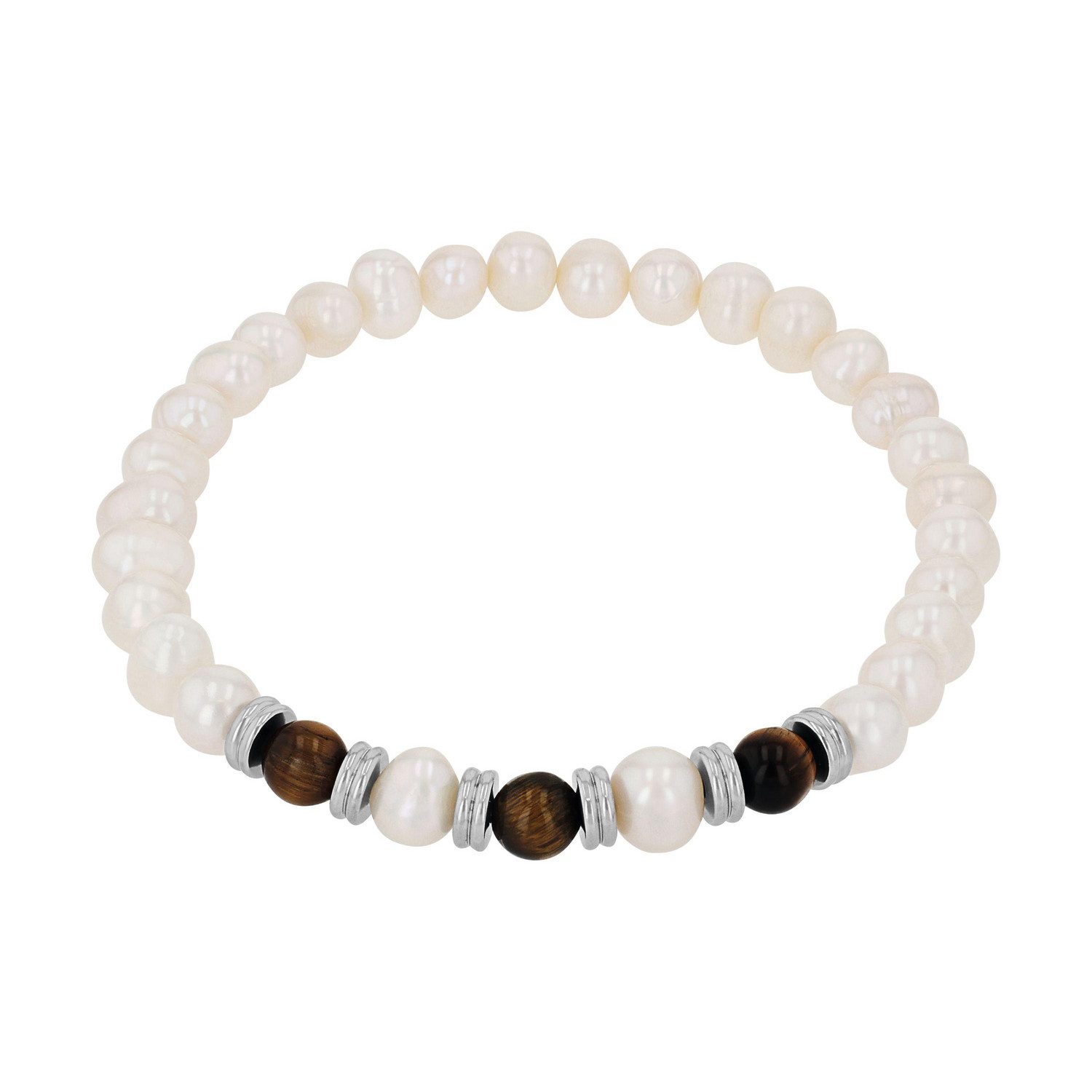 Amor Armband, mit Tigerauge - mit Süßwasserzuchtperle