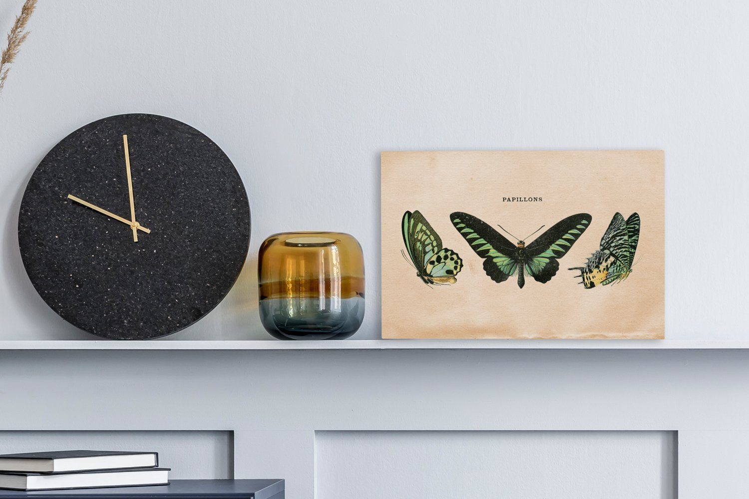 OneMillionCanvasses® Leinwandbild Schmetterling Wandbild (1 St), - Leinwandbilder, Tier Insekt, Aufhängefertig, 30x20 cm - Wanddeko