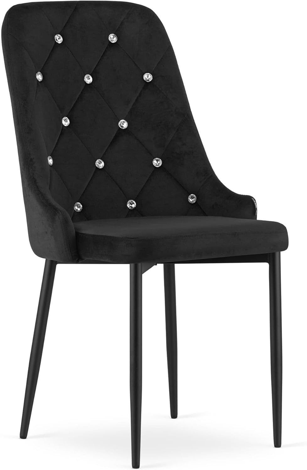 Best for Home Bürostuhl Moderner Samt-Polsterstuhl mit Metallbeinen (Einzelstuhl), Samtbezug, ergonomisch, stabil, modern