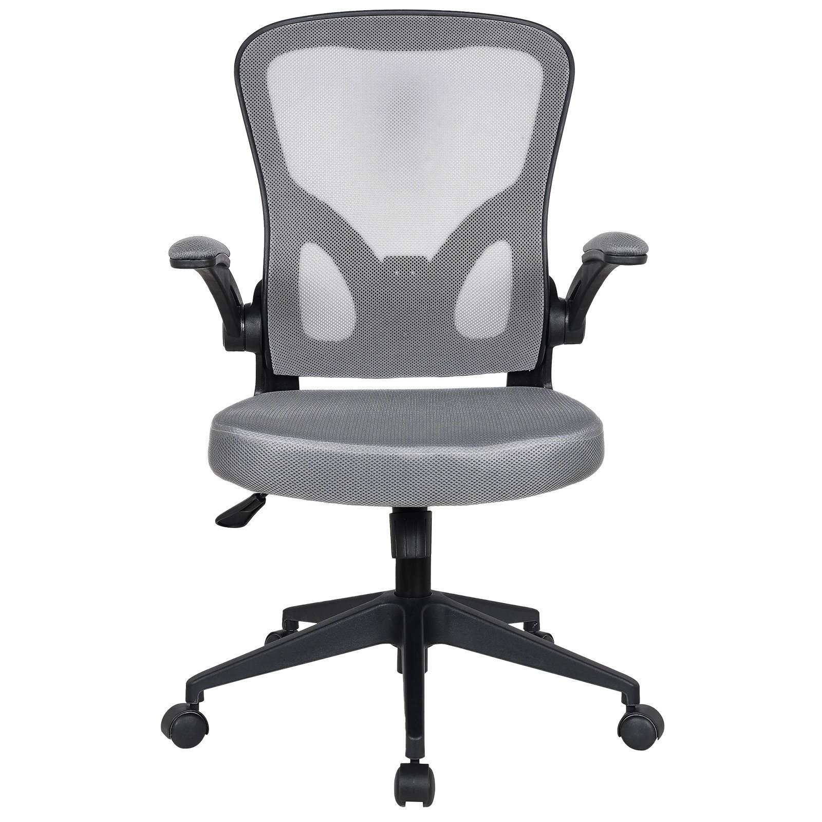 Schwarz / Stück), Armlehnen Mesh-Optik Chair Kopfstütze (1 Home ohne Chefsessel in hochgeklappten Grau mit Office Bürostuhl Harry TRISENS