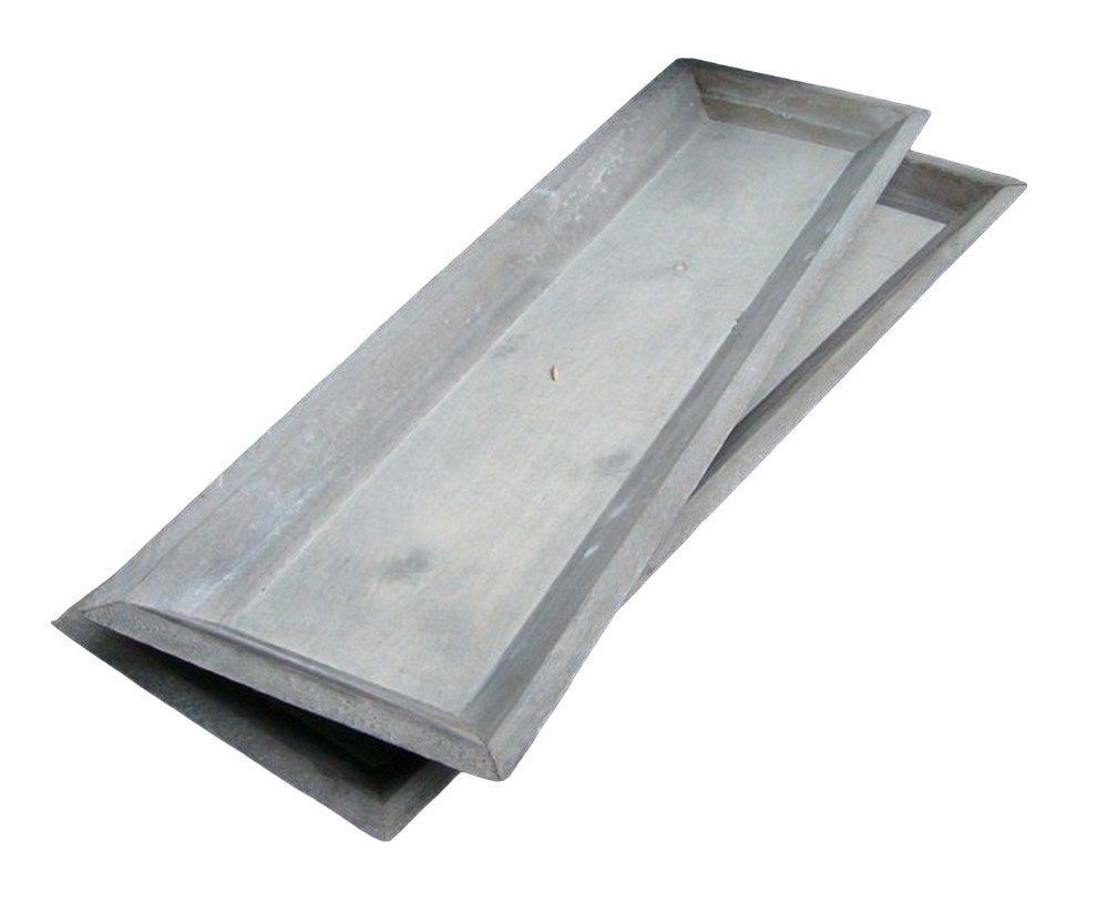 Deko-Impression Dekotablett Dekoratives Tablett-Set, (2 Stück) Holz, grau-braun-beige 55 x 16 cm (2 St)