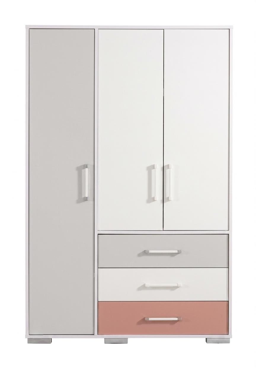 Xlmoebel Kleiderschrank Weißer Kleiderschrank aus Holz für das Jugendzimmer