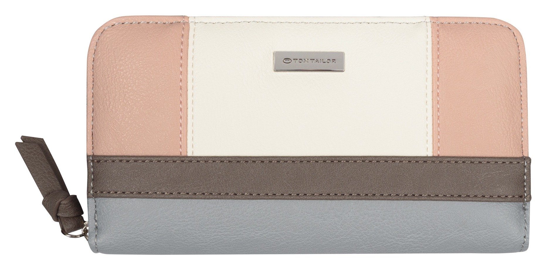 TOM TAILOR Geldbörse Juna, aus soft genarbtem ledrigen Material mit glänzenden Metall-Accessoires