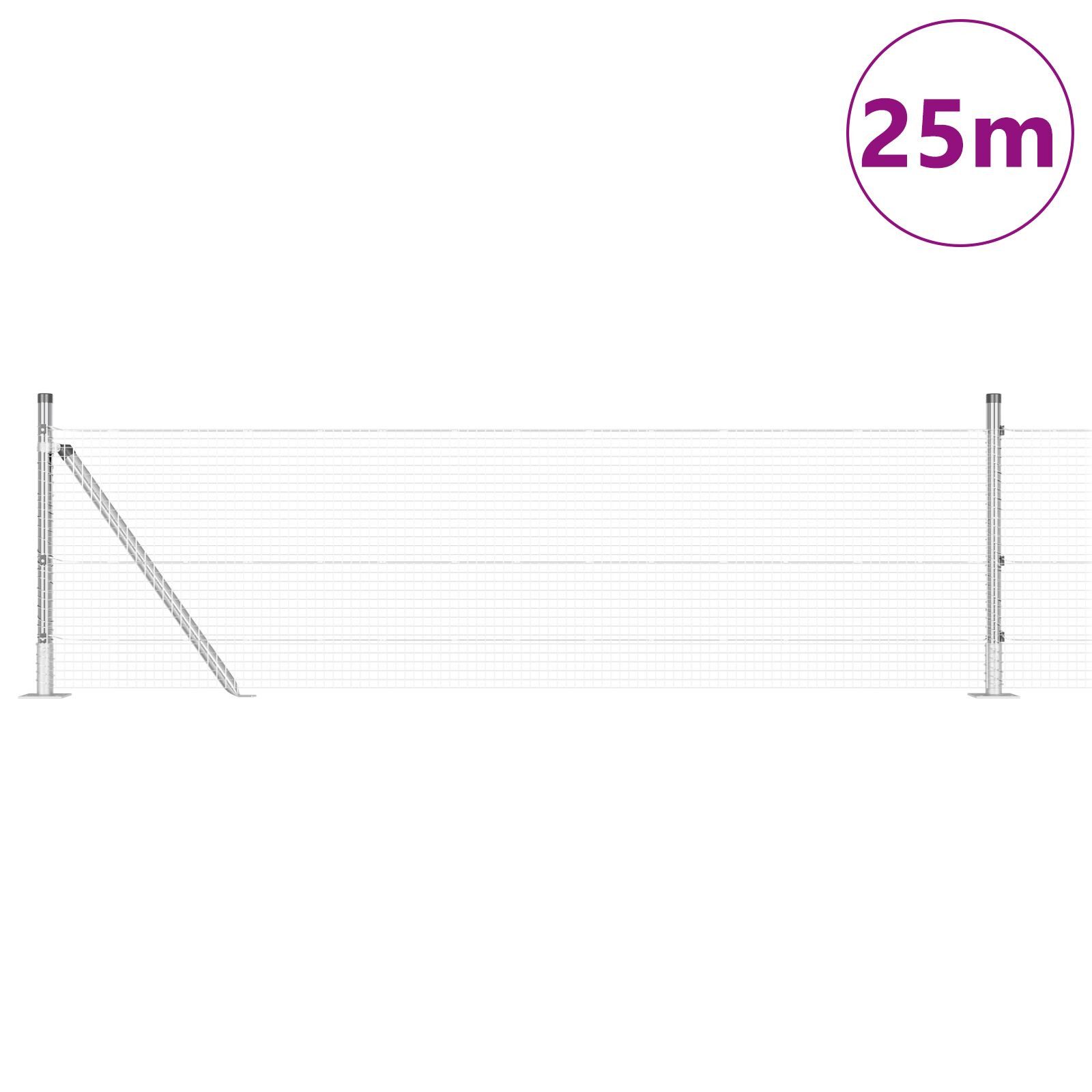 Gartentor Zaunpfosten-Set 2er Set Verzinkter Stahl 25 x 0,5 m Langlebig