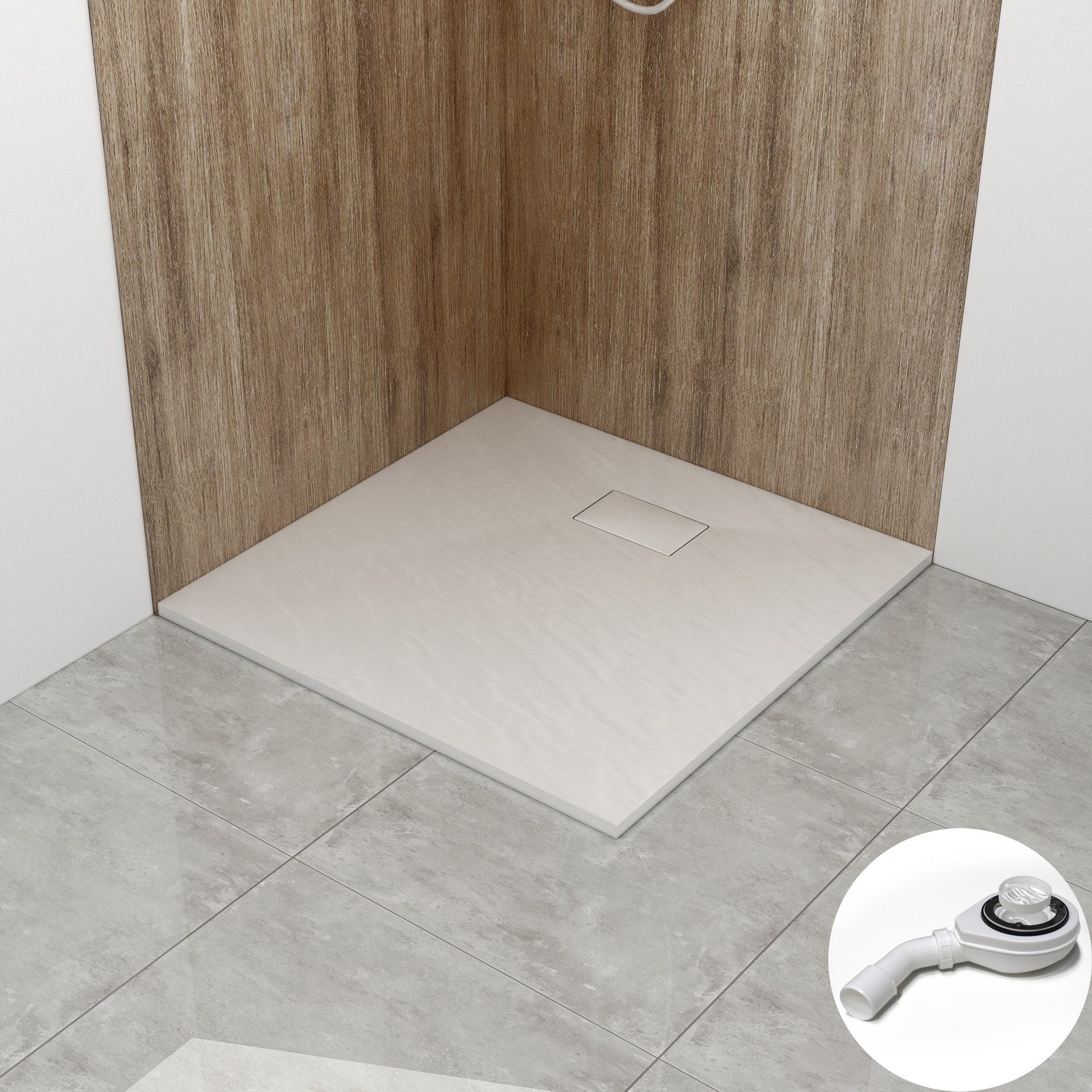 WITEN&NOCK Duschwanne SMC Duschtasse Superflach Steinoptik Anti-Rutsch inkl günstig online kaufen