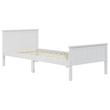 furnicato Bett Massivholzbett Weiß Kiefer 100x200 cm