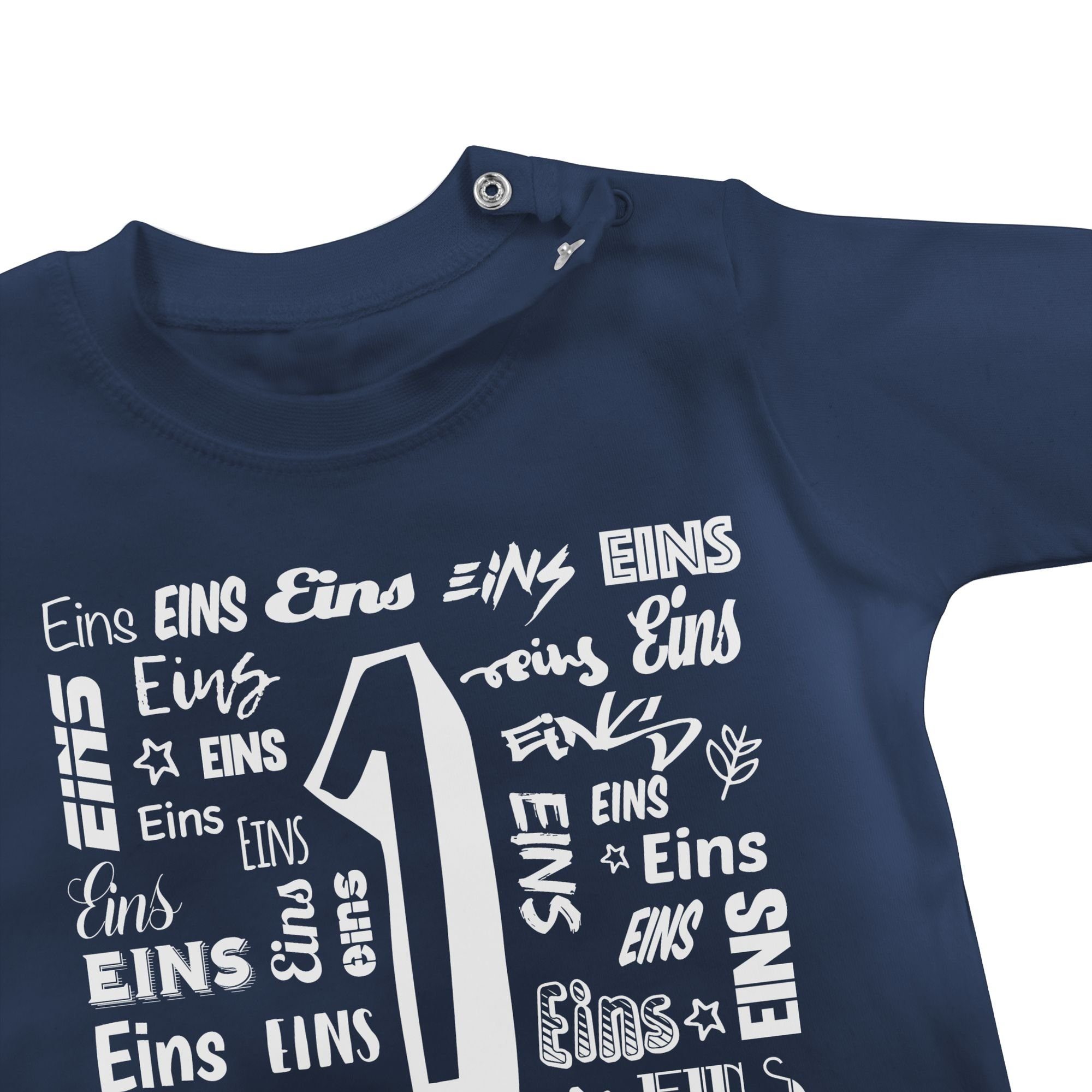 Shirtracer T-Shirt Navy 1 Blau 1. Geburtstag Erster Zahlen
