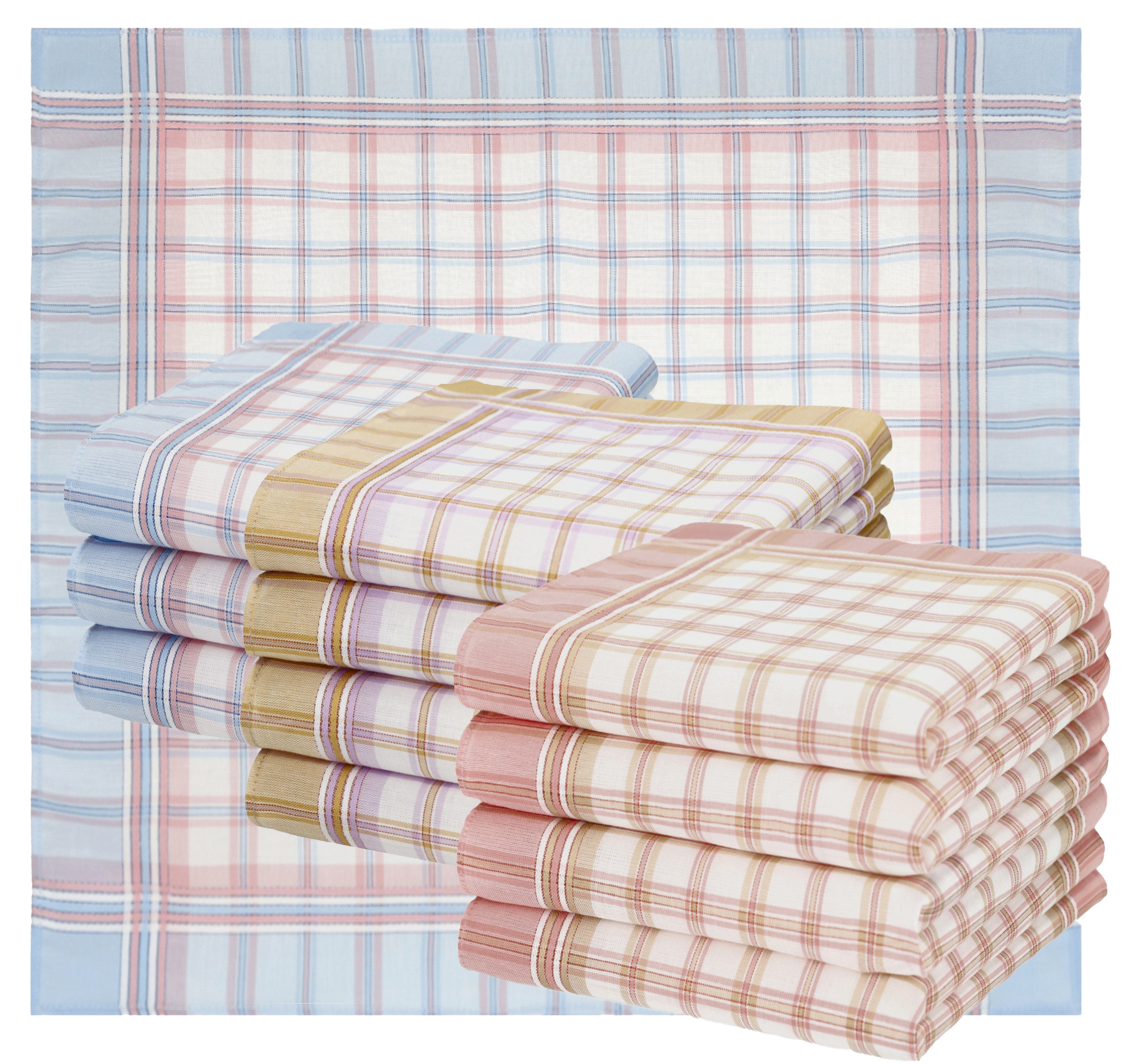 Betz Taschentuch 12 Stück Damen Stoff Taschentücher Paloma 4 Größe 28x28 cm, (Set, 12-St. 12 Taschentücher 28x28 cm), 100% Baumwolle