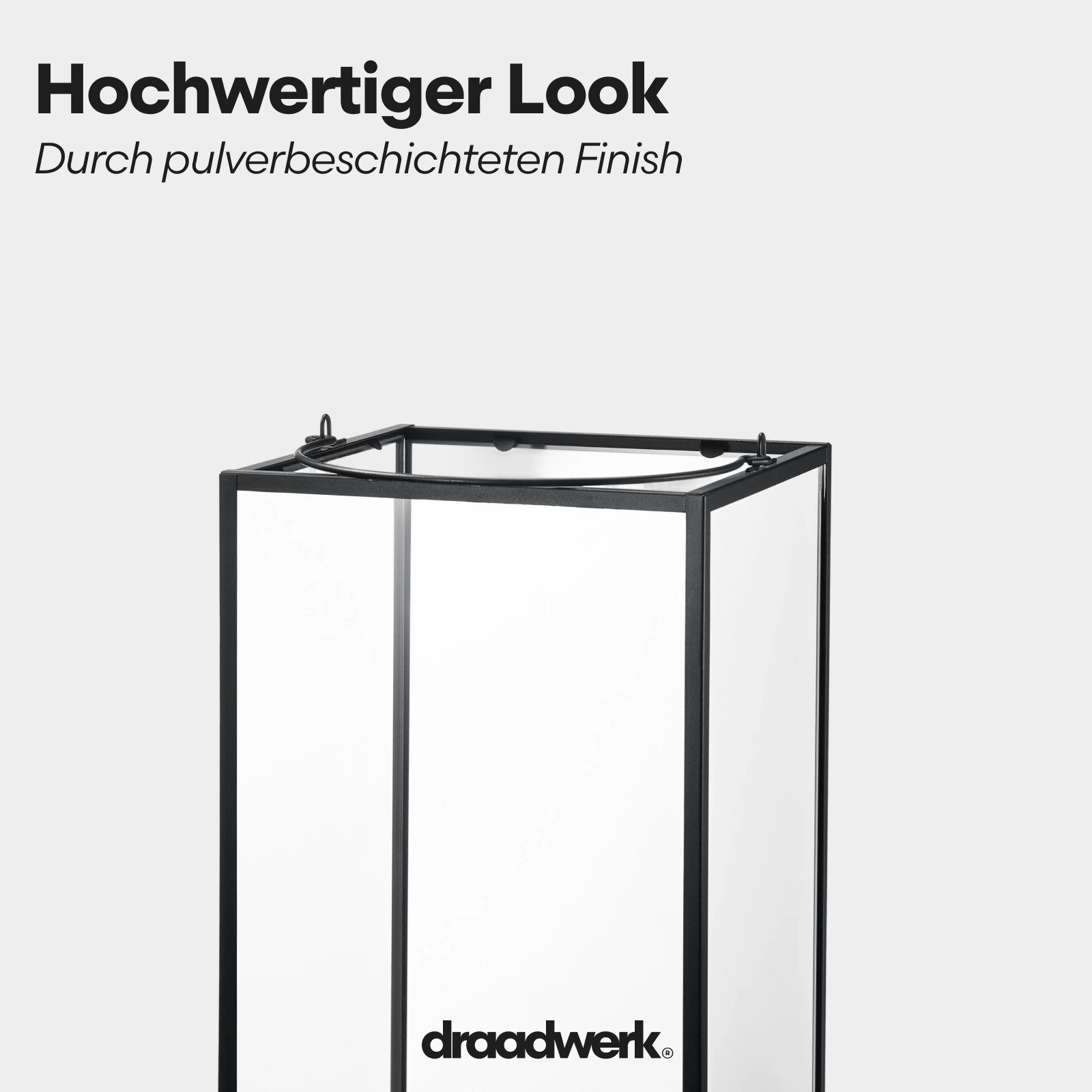 draadwerk® Kerzenlaterne Einfaches Laternen 2er Set Glas/Metall – Bild 3 von 4