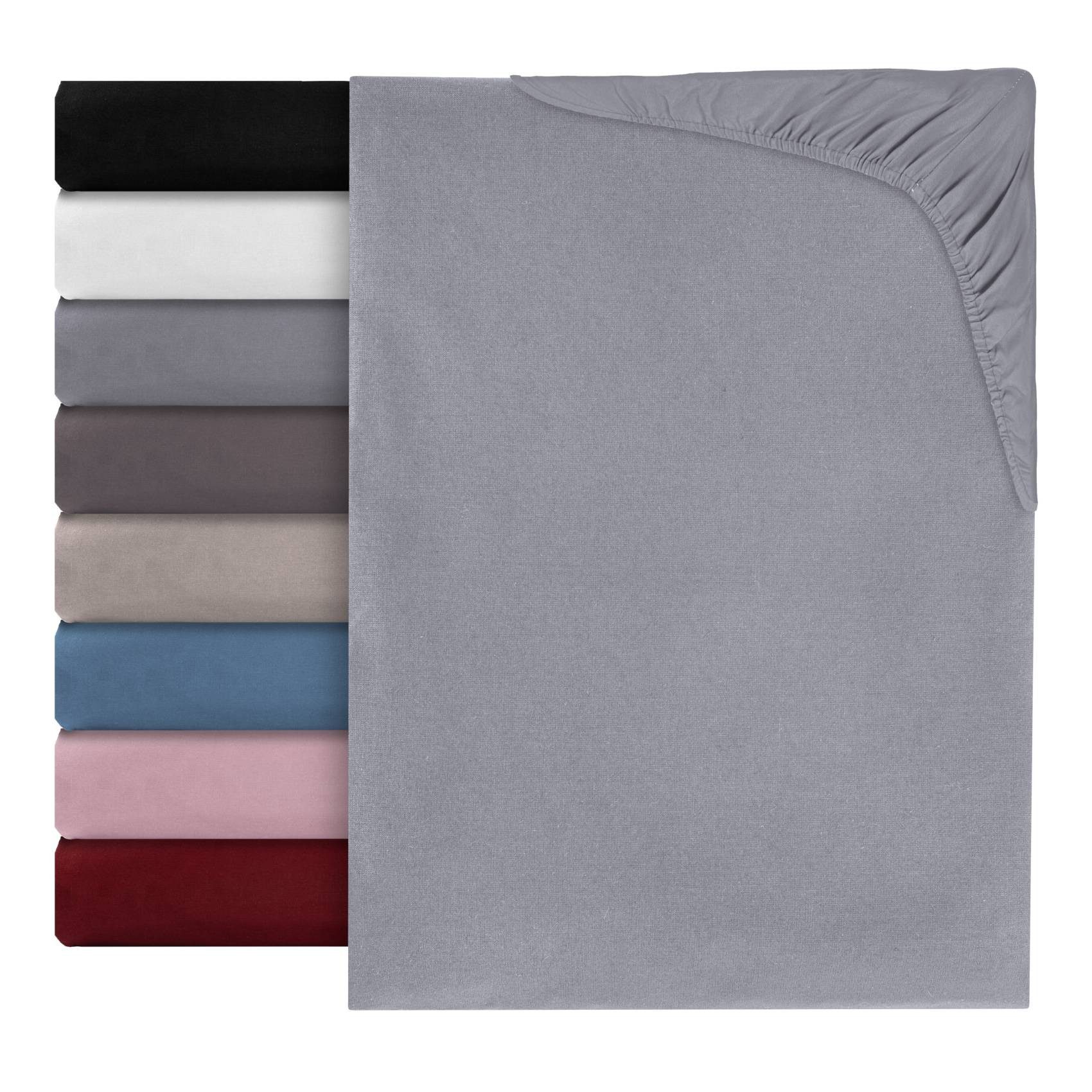 Kisska Bettlaken LUNA Spannbettuch Hochwertig, Naturfaser - Baumwolle, Gumm günstig online kaufen