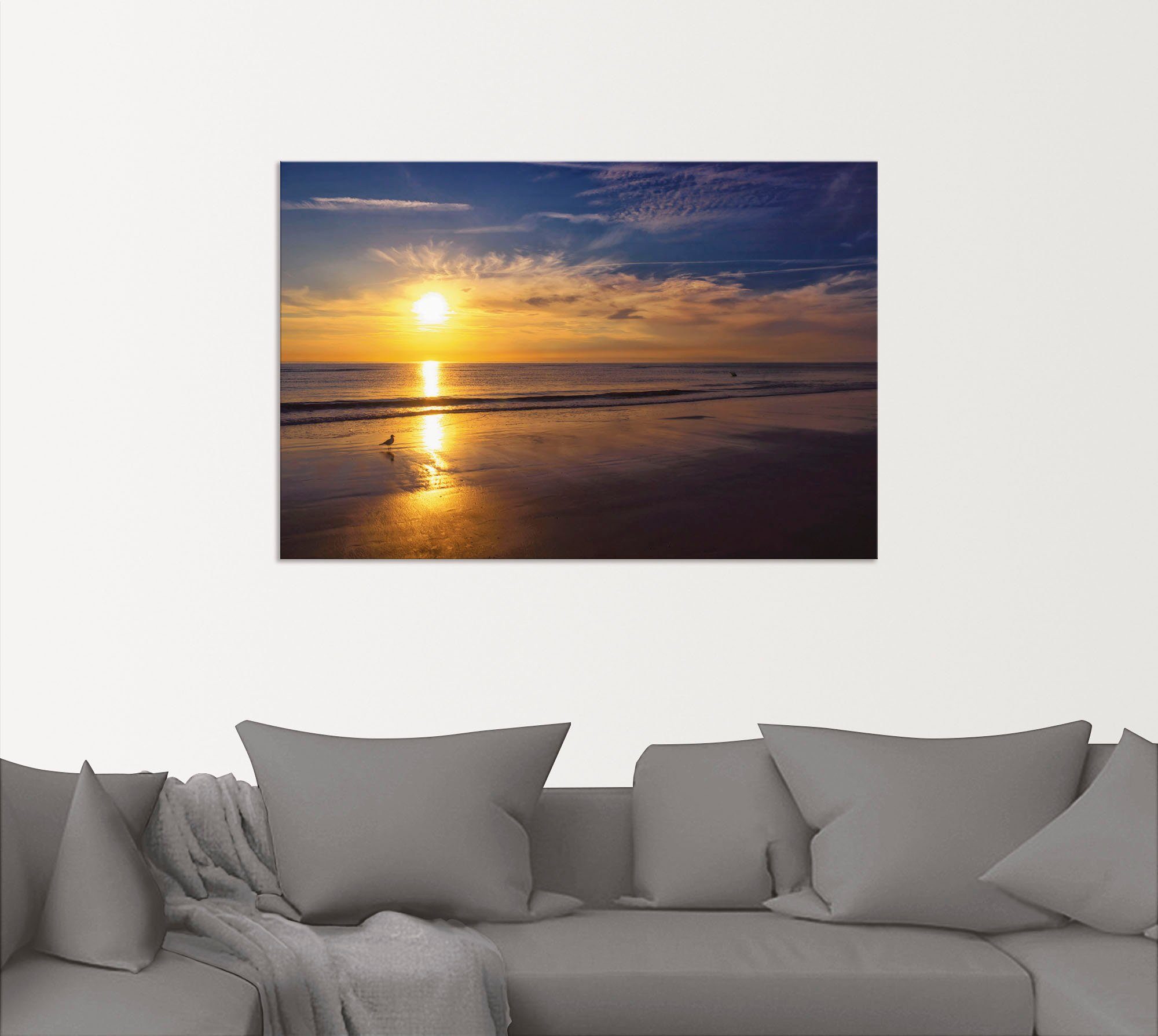 Artland Wandbild in oder Alubild, versch. Strand Wandaufkleber Größen (1 SPO, als Sonnenuntergang St), Poster Leinwandbild