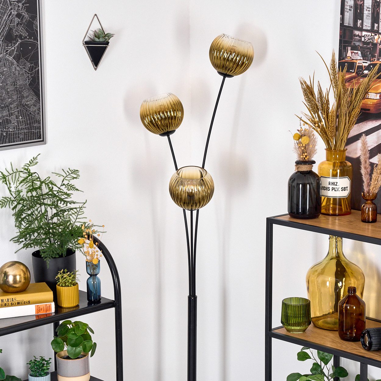 hofstein Stehlampe Stehlampe aus Metall/Glas in günstig online kaufen