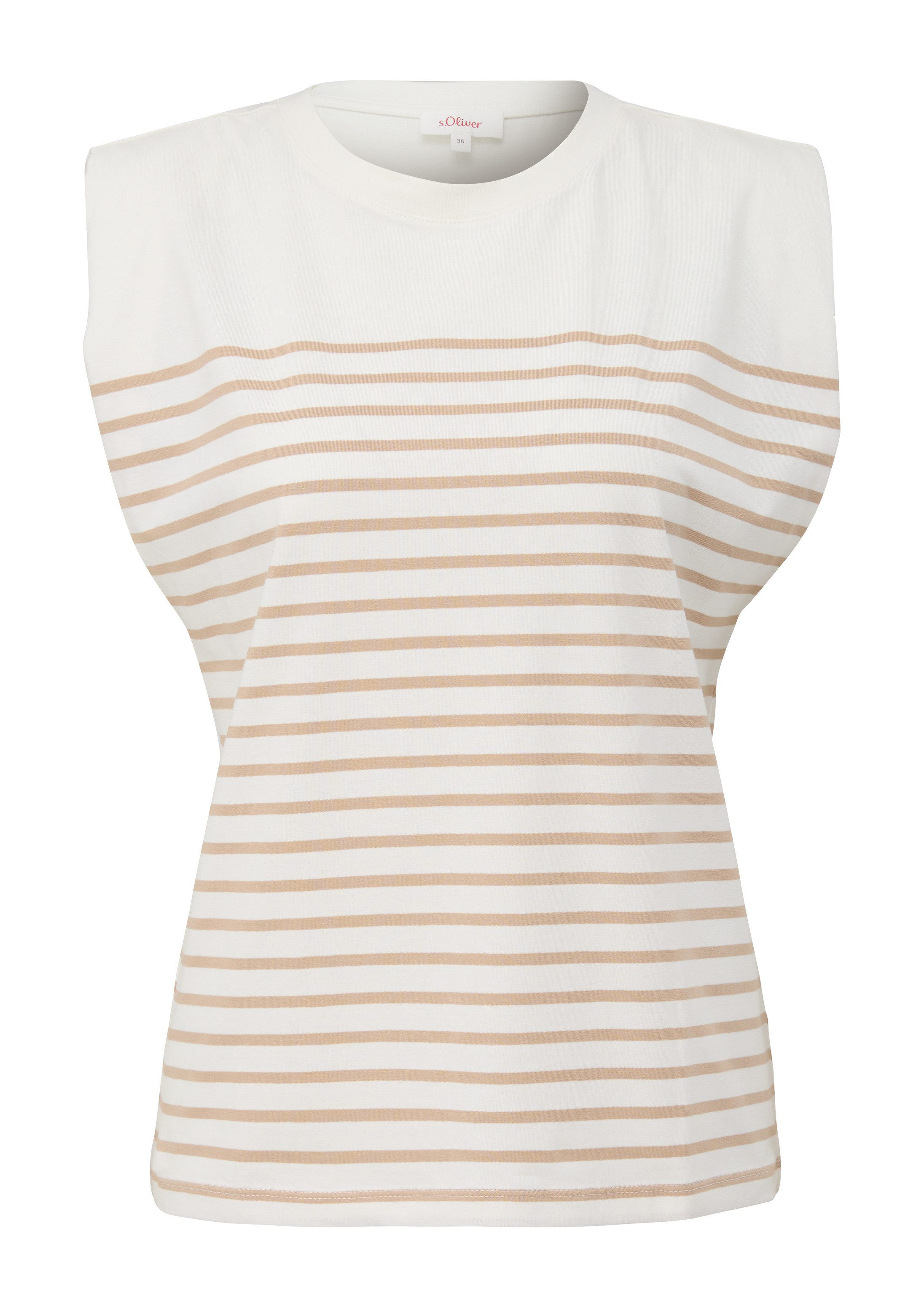 s.Oliver Muscleshirt T-Shirt Streifentop mit Schulterpolster