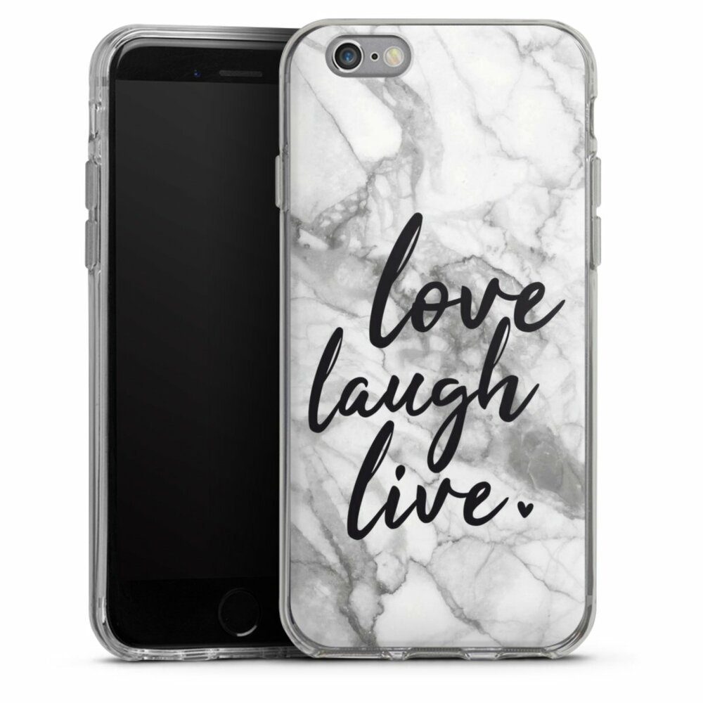 DeinDesign Handyhülle Marmor Sprüche Liebe Love, Laugh, Live Marmor