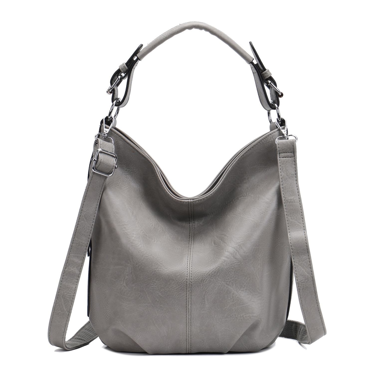 ITALYSHOP24 Schultertasche DAMEN SHOPPER Hobo Bag Umhängetasche Handtasche City Bag Cross-Over (Spar-Set: Henkel Tasche mit Schultergurt, Workbag Leder Optik, 2-tlg., mit Henkel und Schultergurt), Damentasche Freizeit Abend Leder Optik Henkeltasche Reise Crossbody