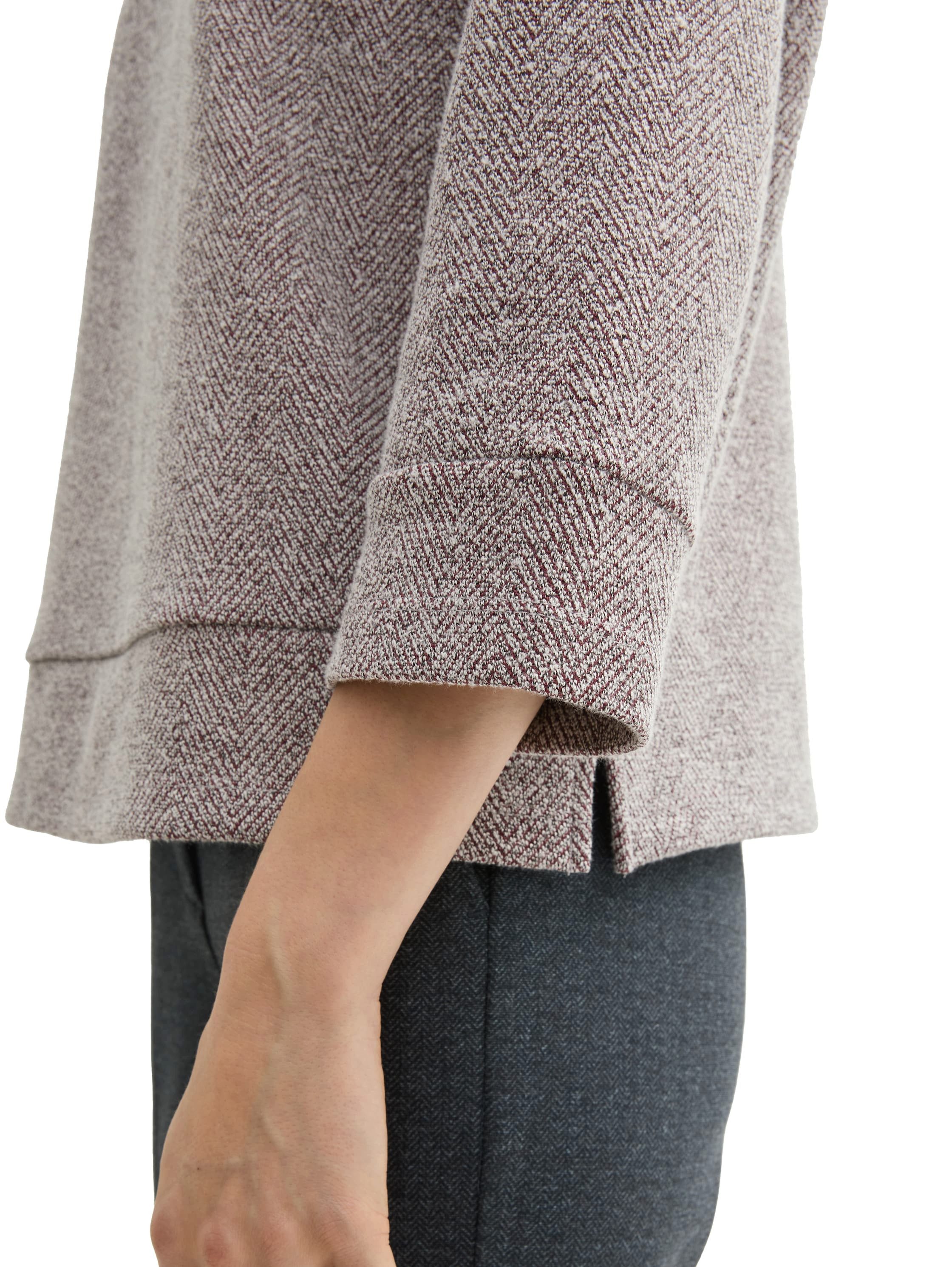 TOM TAILOR Sweatshirt mit Wasserfall-Kragen