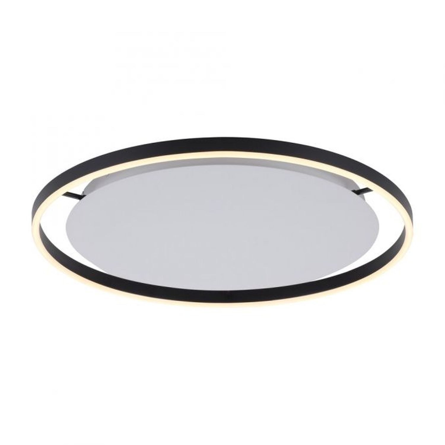 Licht-Erlebnisse Deckenleuchte FRANEK, LED fest integriert, Warmweiß, LED Metall D: 58,5 cm rund Anthrazit Weiß warmweißes Licht 3000 K