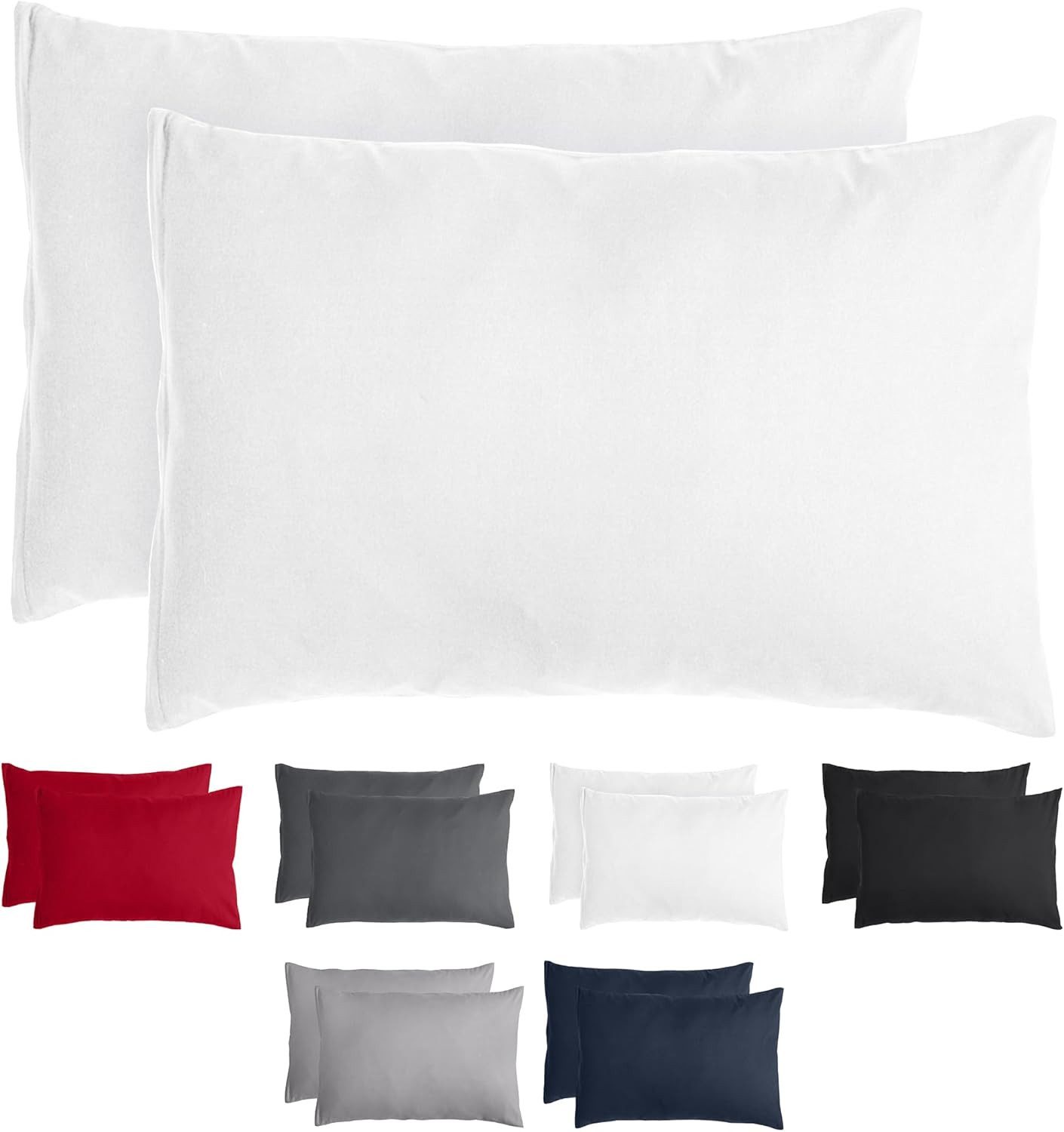 Komfortec Kissenbezug Premium Kopfkissenbezug, gebürstet 100% Mikrofaser 90g/m², (2 Stück), 50x70 cm mit Reißverschluss, Superweiches Kissenhülle Set