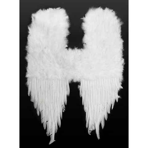 Metamorph Kostüm-Flügel Große weiße Feder Flügel für Fasching Halloween, Imposante Federflügel für Elfen, Dämonen und Engel Kostüme