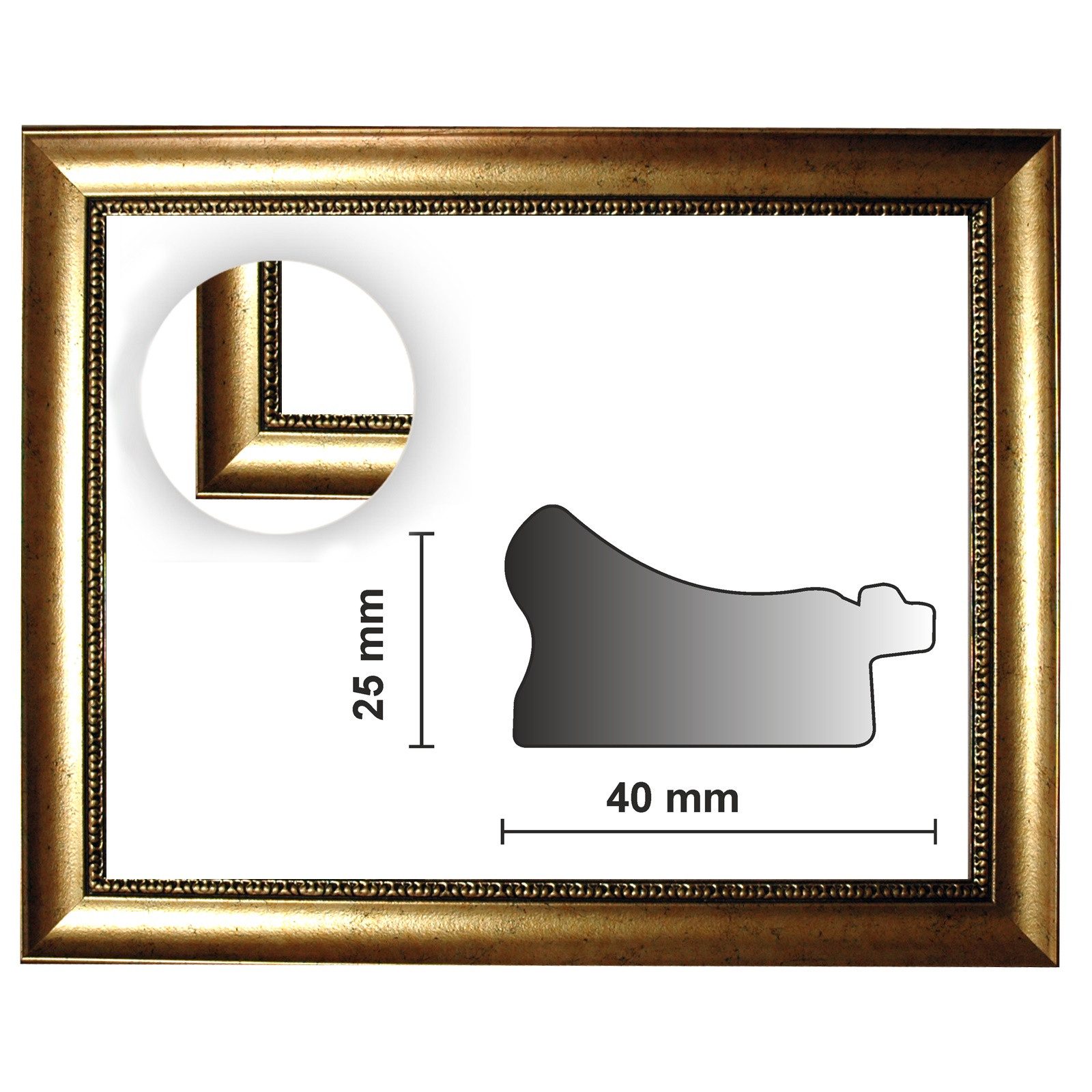Bilderrahmen Neumann Bilderrahmen Barockrahmen gold fein verziert 246 ORO, Fotorahmen gold