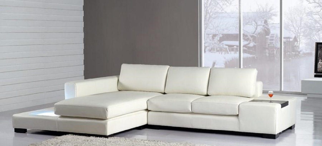 JVmoebel Ecksofa L Form Sofa Couch Polster Wohnlandschaft Design Ecksofa Leder led neu