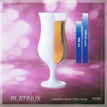 PLATINUX Cocktailglas Weiße Cocktailgläser, Glas, (max. 470ml) Longdrinkgläser Partygläser Milkshakeglas Bargläser
