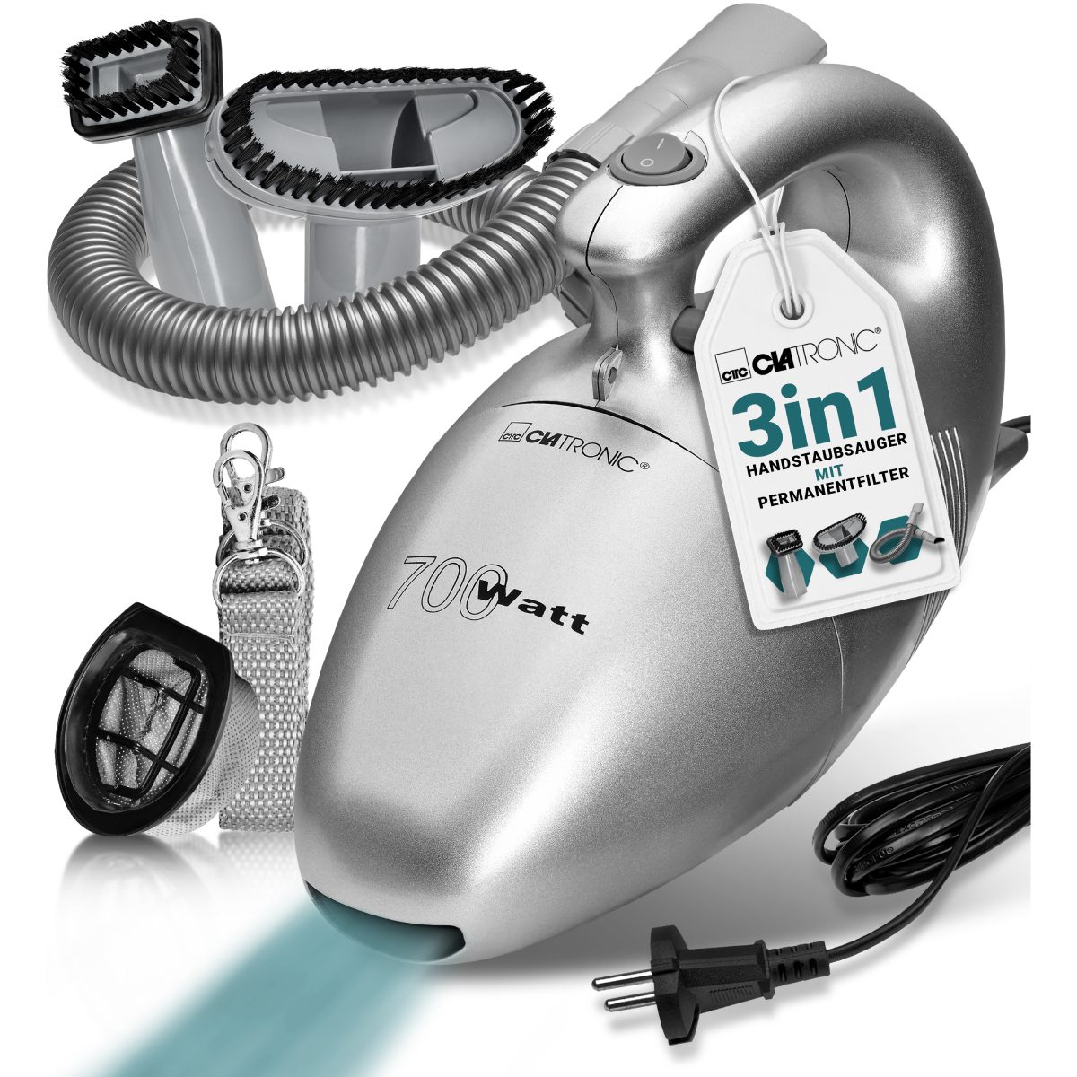 CLATRONIC Ручные пылесосы HS 2631, Ручные пылесосы mit 700 Watt & geringem Gewicht