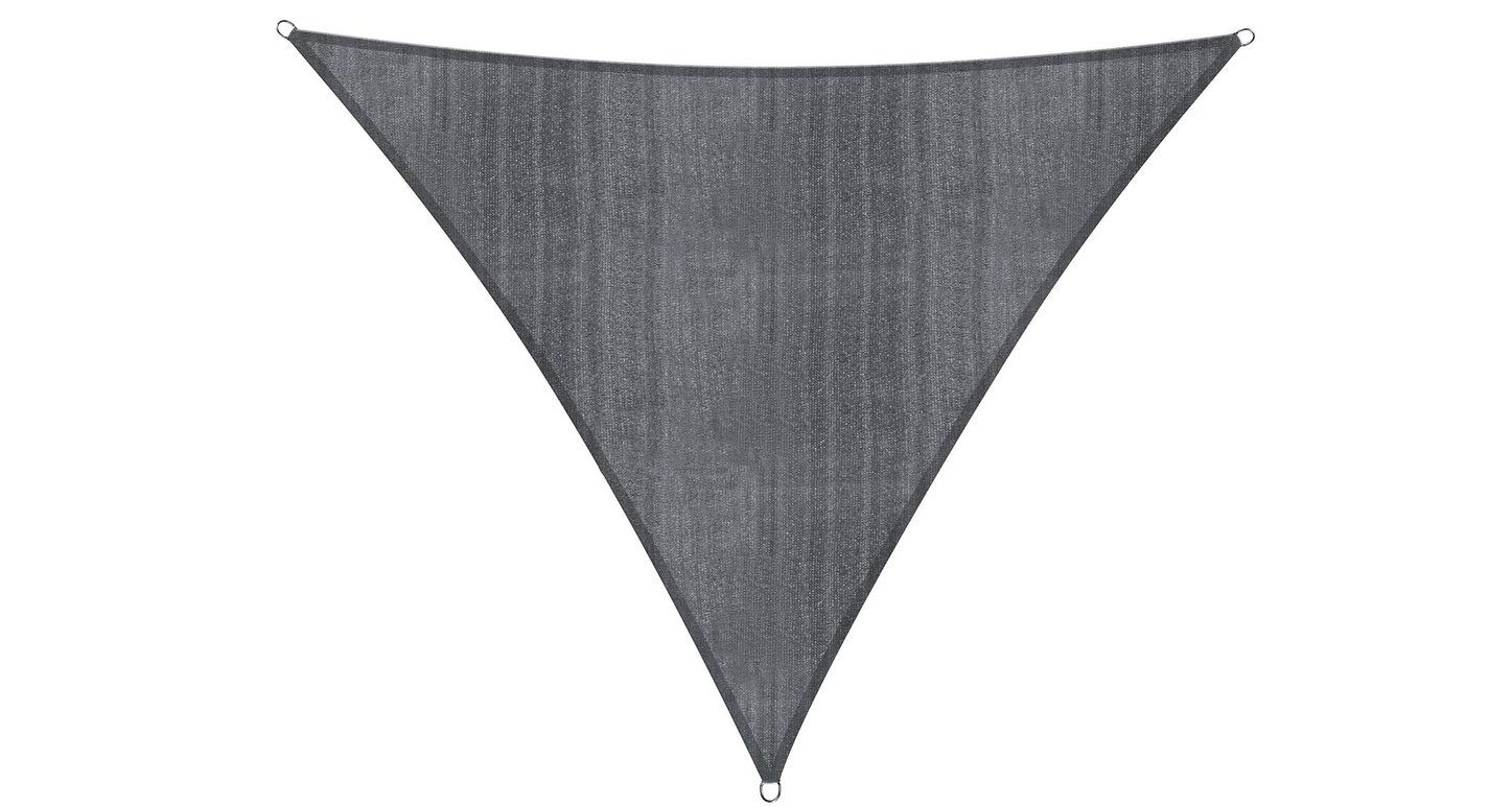 Lumaland Sonnensegel Dreieck mit Stabilisator dunkelgrau Schutz Wetterbeständig, UV x HDPE Meter, x 3 100% für 3 3