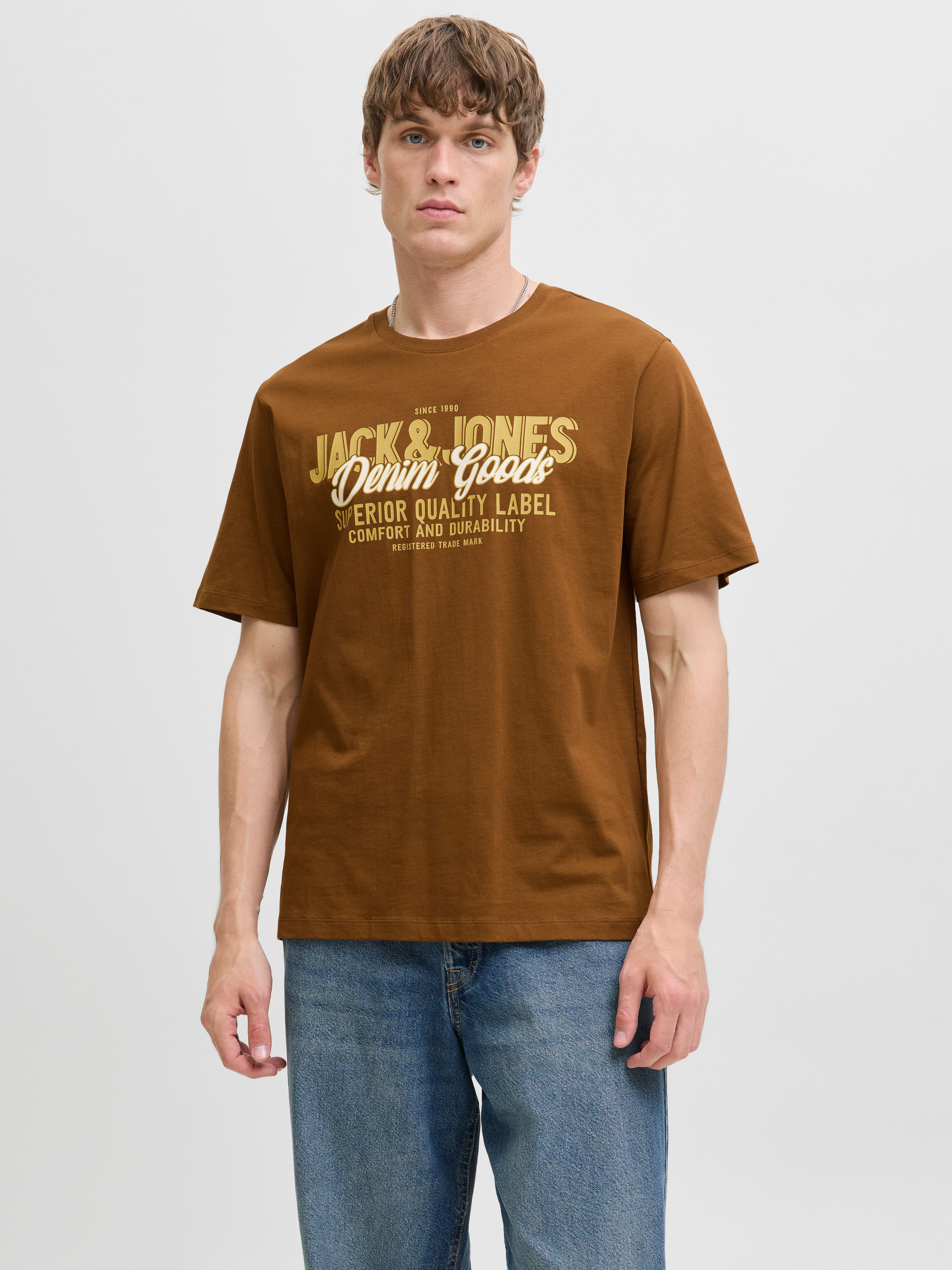 Jack & Jones Herren Rundhals T-Shirt JJELOGO TEE SS O-NECK 2 COL - Regular günstig online kaufen