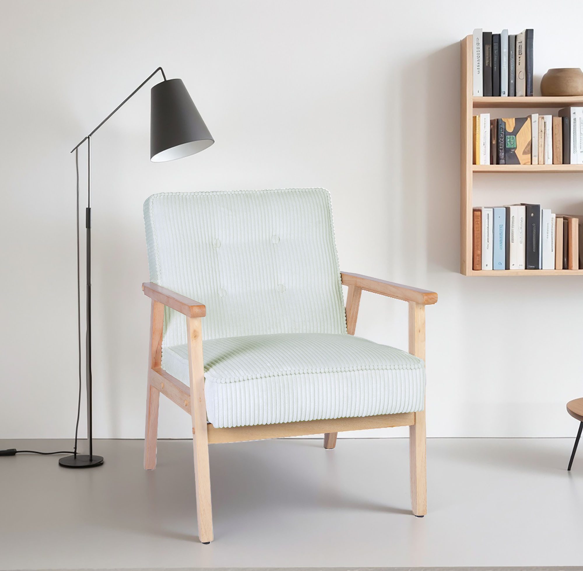 Home affaire Loungesessel MENONRI mit Armlehnen aus Massivholz, Relaxsessel, Lese-Sessel, Cocktailsessel in Cord und Webstoff