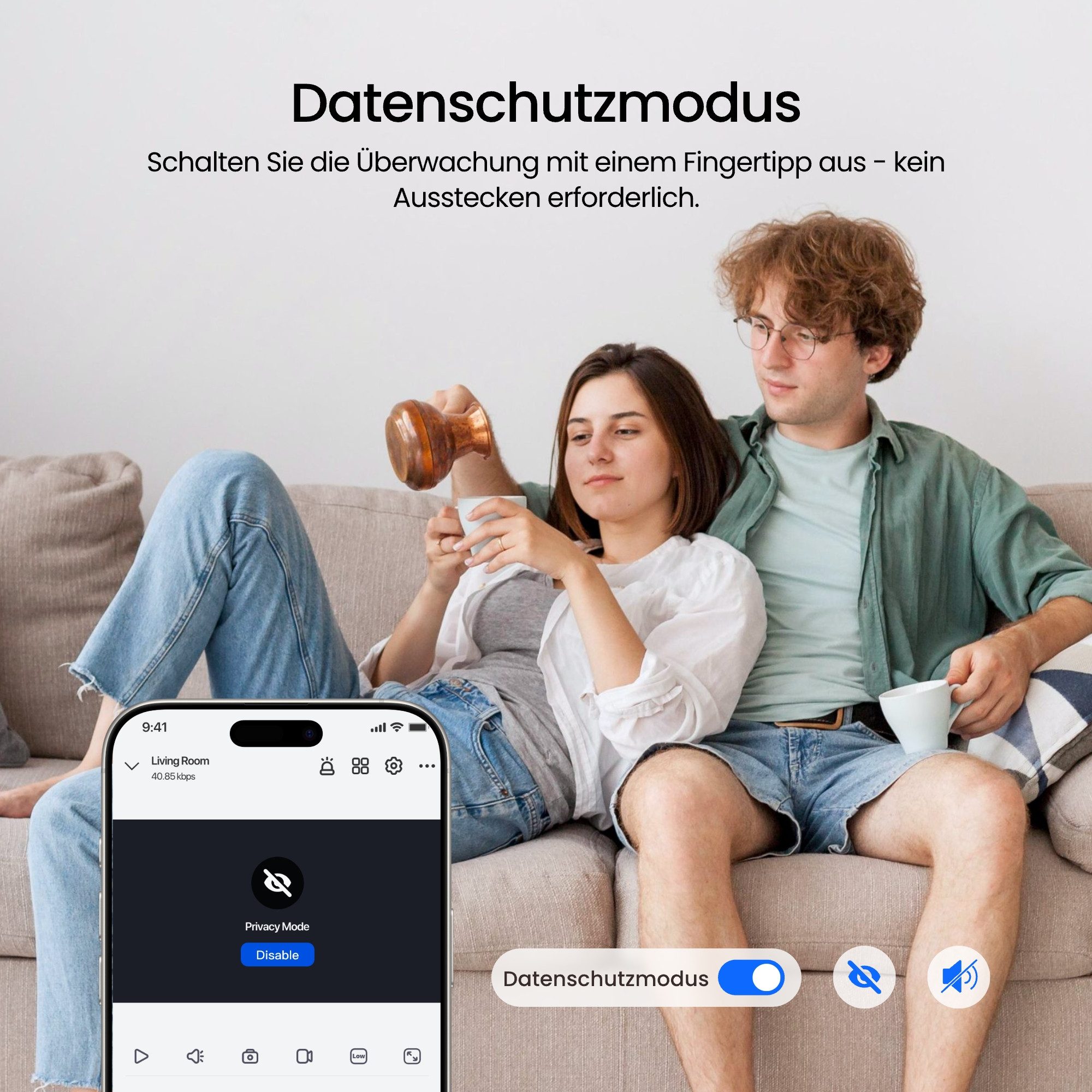 Reolink Überwachungskamera E1 4MP WLAN IP (Indoor, Packung, 2-tlg., 355° Schwenk & 50° Neigung, Pan-Tilt,2,4-GHz-WLAN,Bewegungserkennung,Bidirektionales Audio) – Bild 4 von 5
