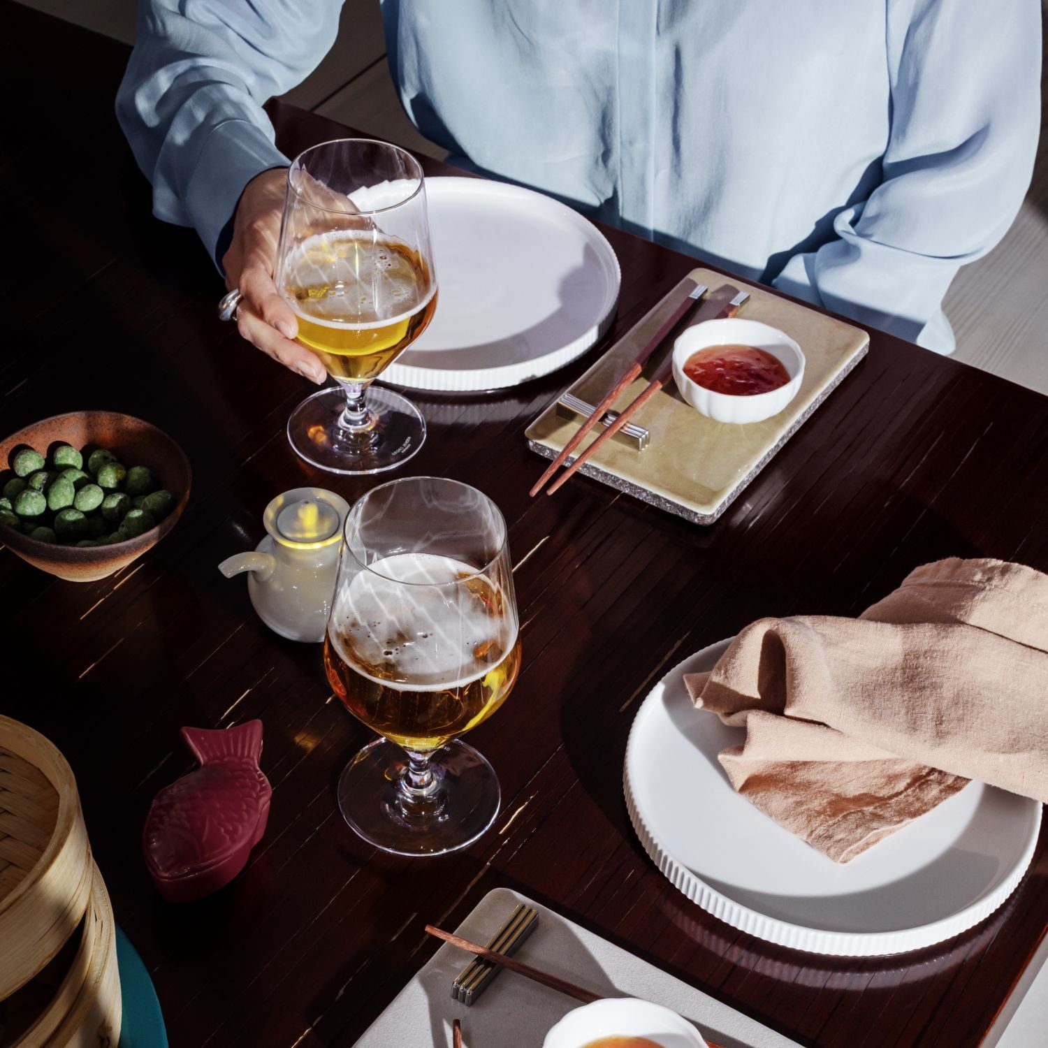 Georg Jensen Bierglas Bernadotte 6er Set, 6-tlg., Kristallglas