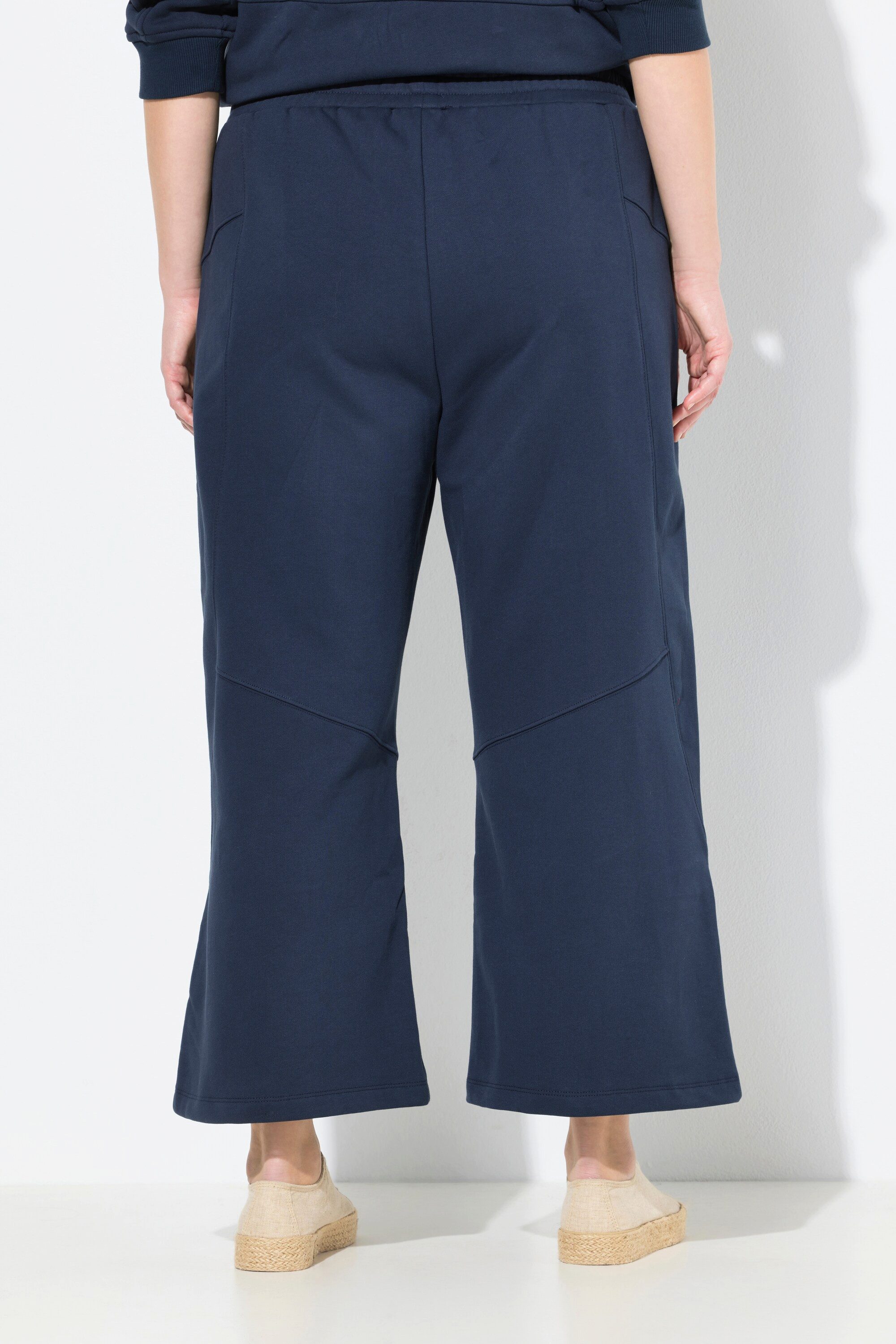 Ulla Popken Culotte Sweat-Culotte weites Bein Elastikbund Biobaumwolle