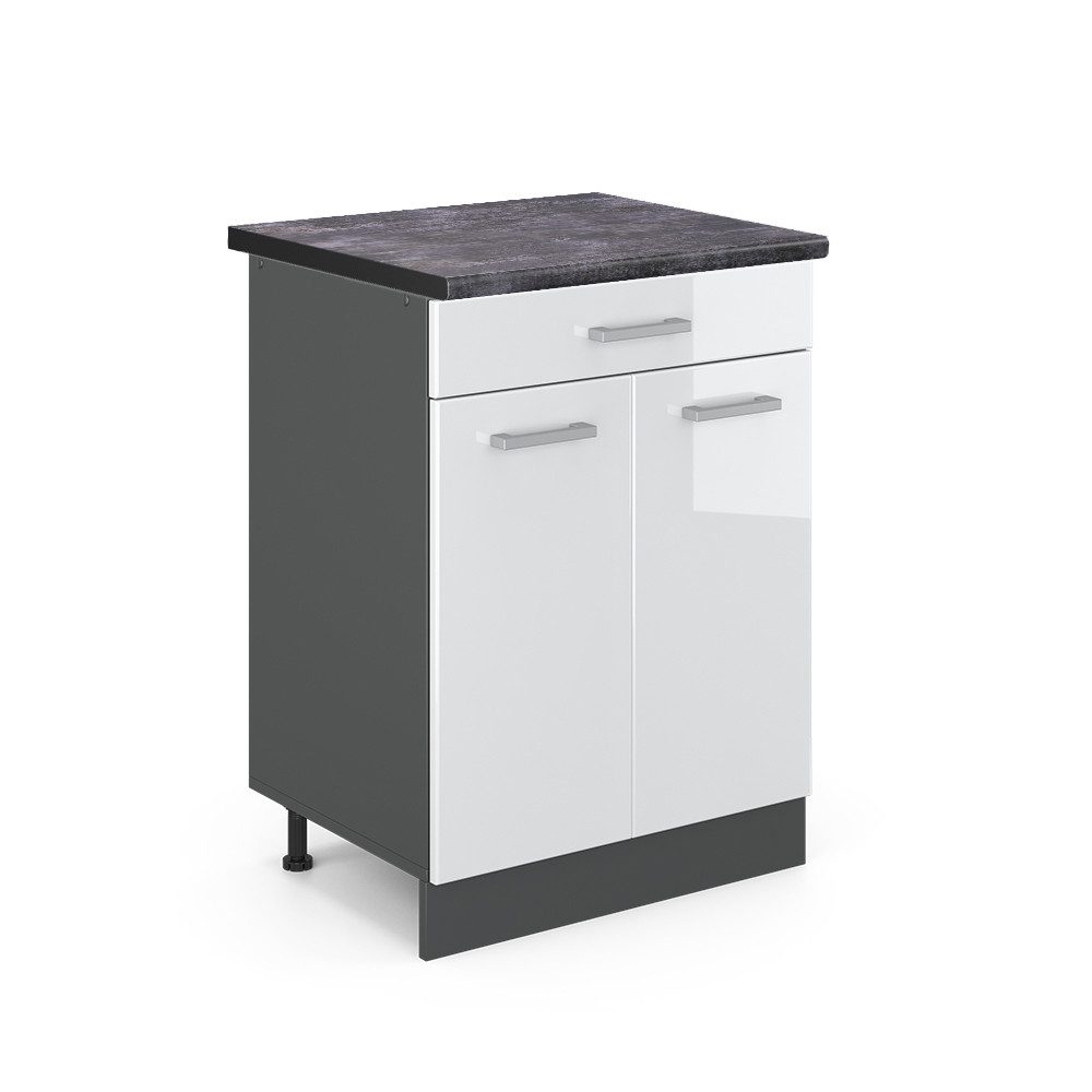 Vicco Unterschrank R-Line, Weiß Hochglanz/Anthrazit, 60 günstig online kaufen