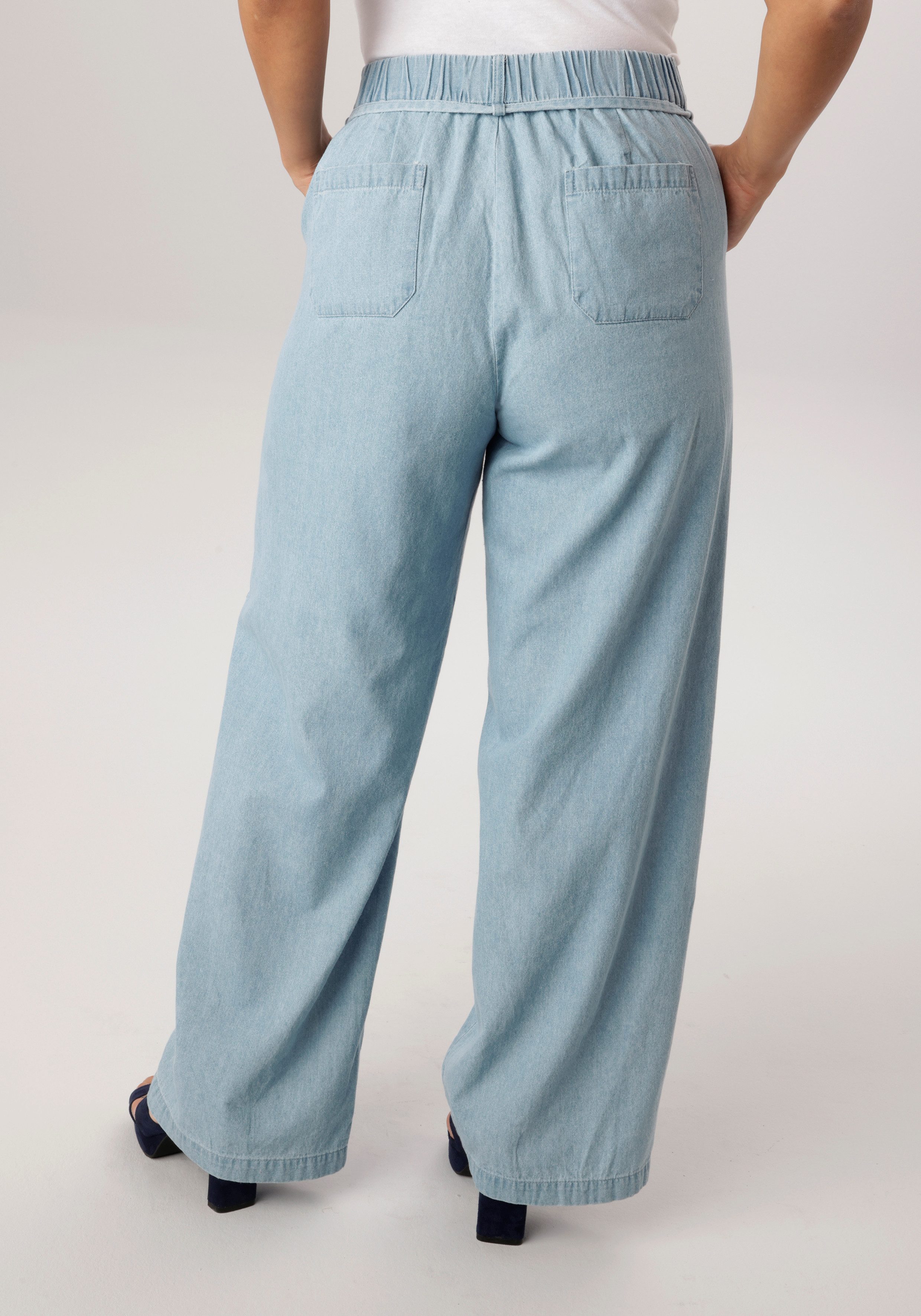 Aniston PLUS Weite Jeans mit elastischen Bund - NEUE KOLLEKTION günstig online kaufen