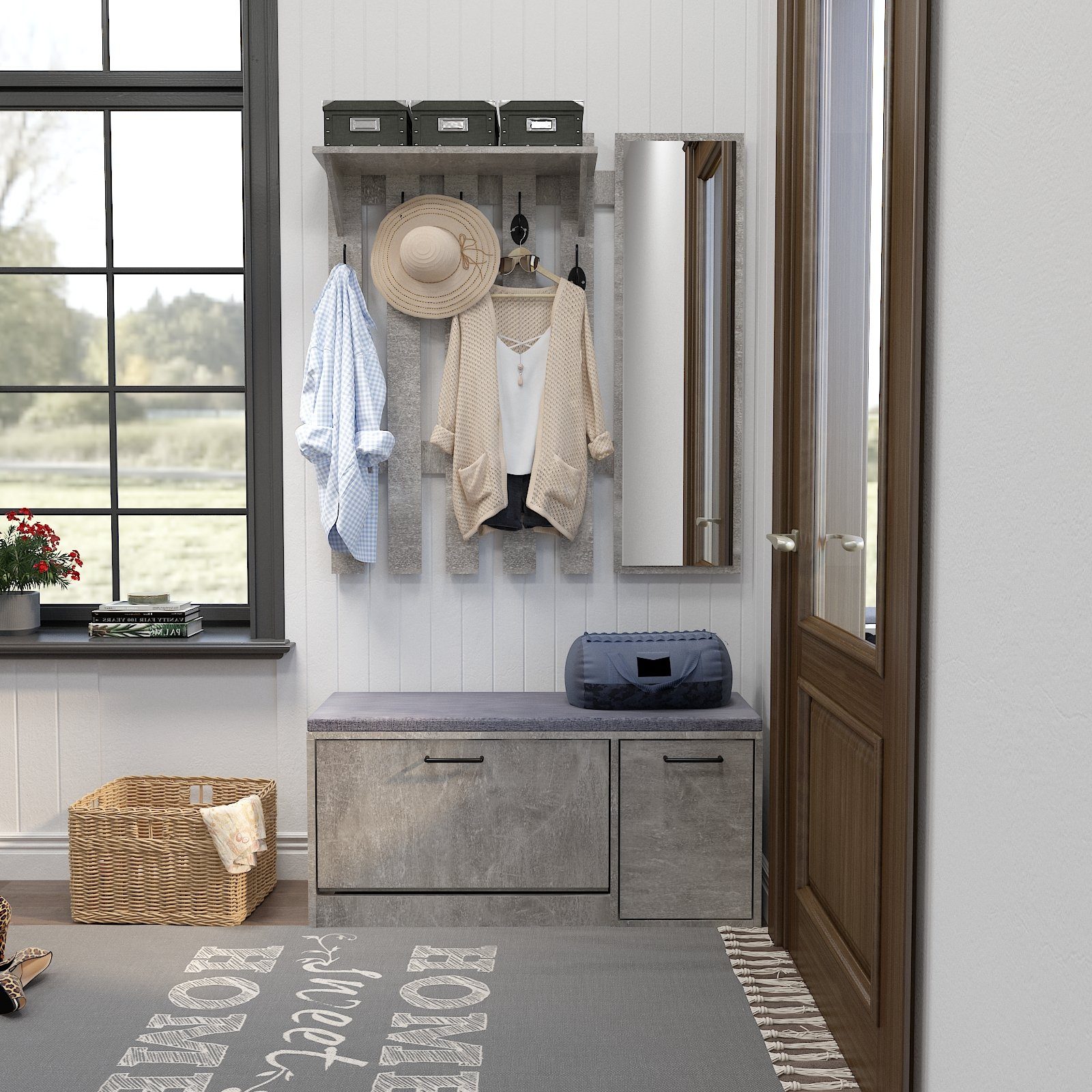 Mondeer Garderoben-Set (2-St), Garderobe mit Schuhbank, günstig online kaufen