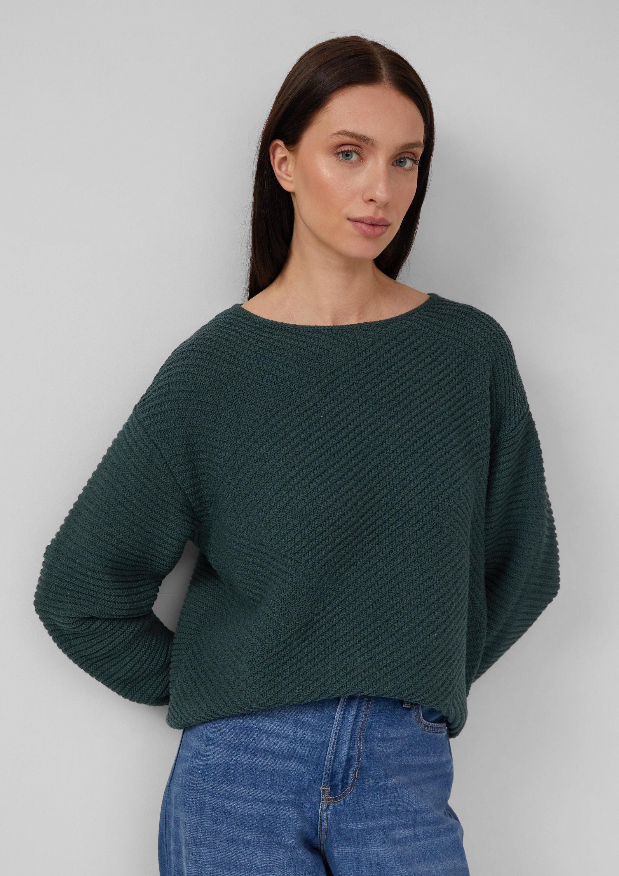 s.Oliver Longpullover Strickpullover Strukturierter Strickpullover in Overs günstig online kaufen
