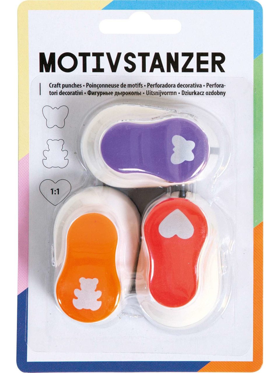 Glorex Bastelnaturmaterial Motivstanzer Ganzjahresmotive Set 1 - 3 Stück