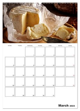 CALVENDO Wandkalender Delicious! Gourmet Food Calendar / UK-Version / Organizer (Premium-Calendar 2023 DIN A2 Portrait)