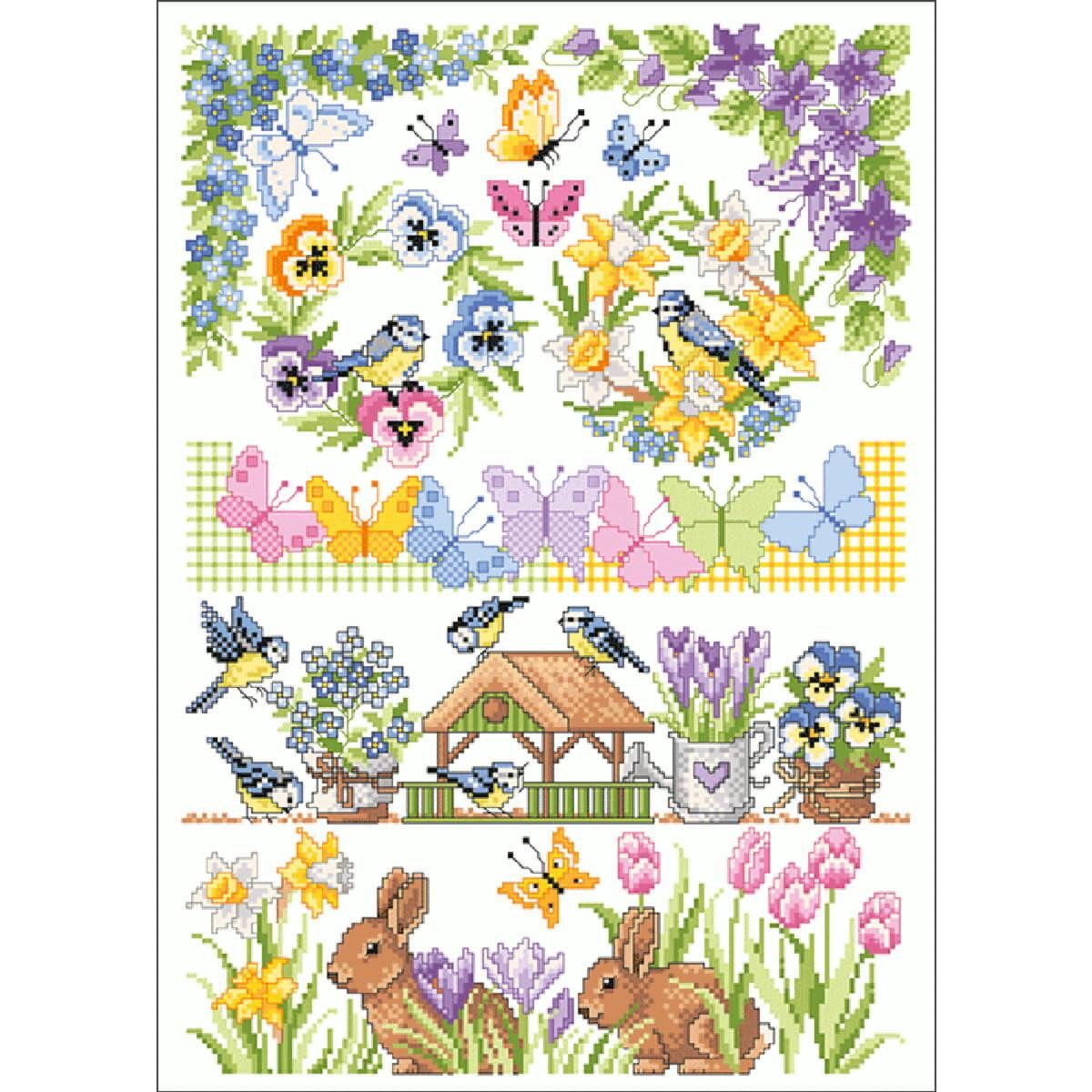 Lindner´s Kreuzstiche Kreativset Lindner´s Kreuzstiche Zählmuster Vorlage "Frühlingserwachen", 084, (embroidery kit by Marussia)