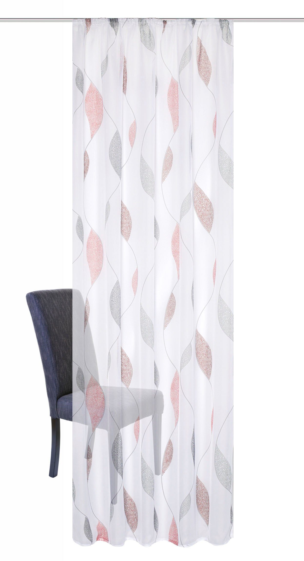 HOME WOHNIDEEN Gardine PAOLO (1 St), Kräuselband, halbtransparent, Voile, halbtransparent