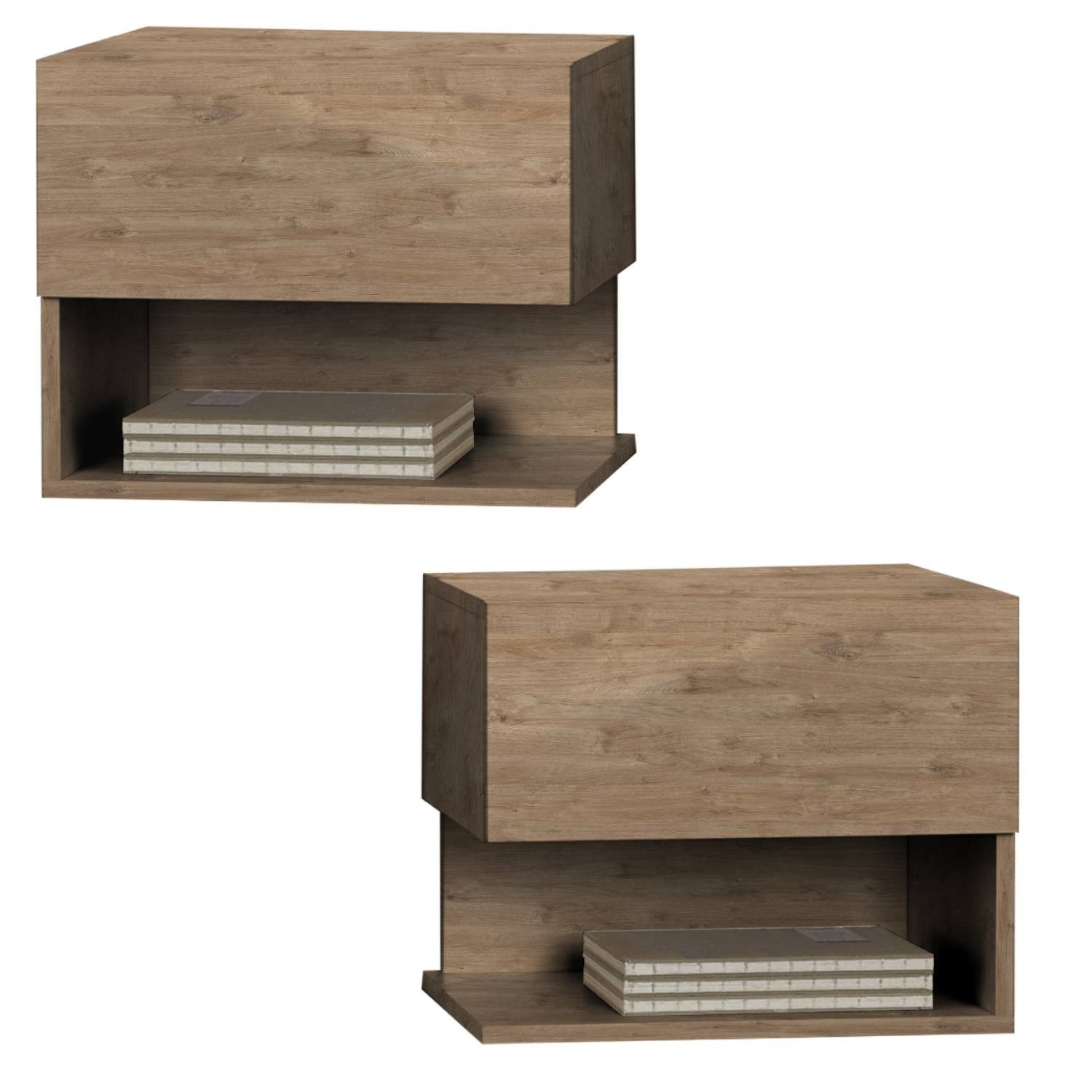 BMG Möbel Nachtschrank Faro 2 (Nachtkonsole) grifflose Schublade, wandhänge günstig online kaufen