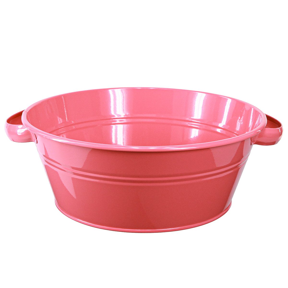 Florists Products Übertopf Rosa Metalldekoschale mit Griffen Ø33,5cm, Shabby Chic