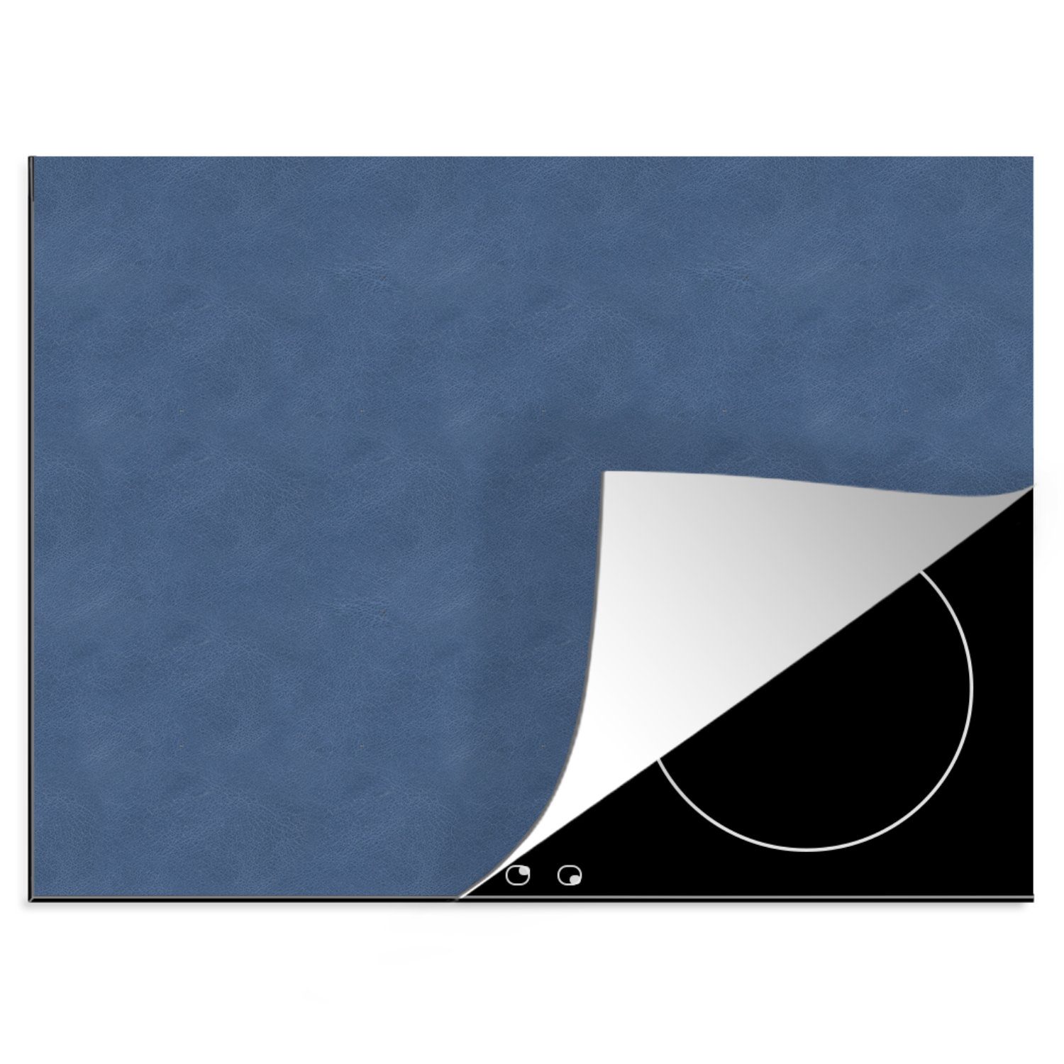 MuchoWow Herdblende-/Abdeckplatte Induktionsschutz - Leder - Blau - Tiere, Vinyl, (1 tlg), 60x52 cm, Mobile Arbeitsfläche nutzbar, Ceranfeldabdeckung