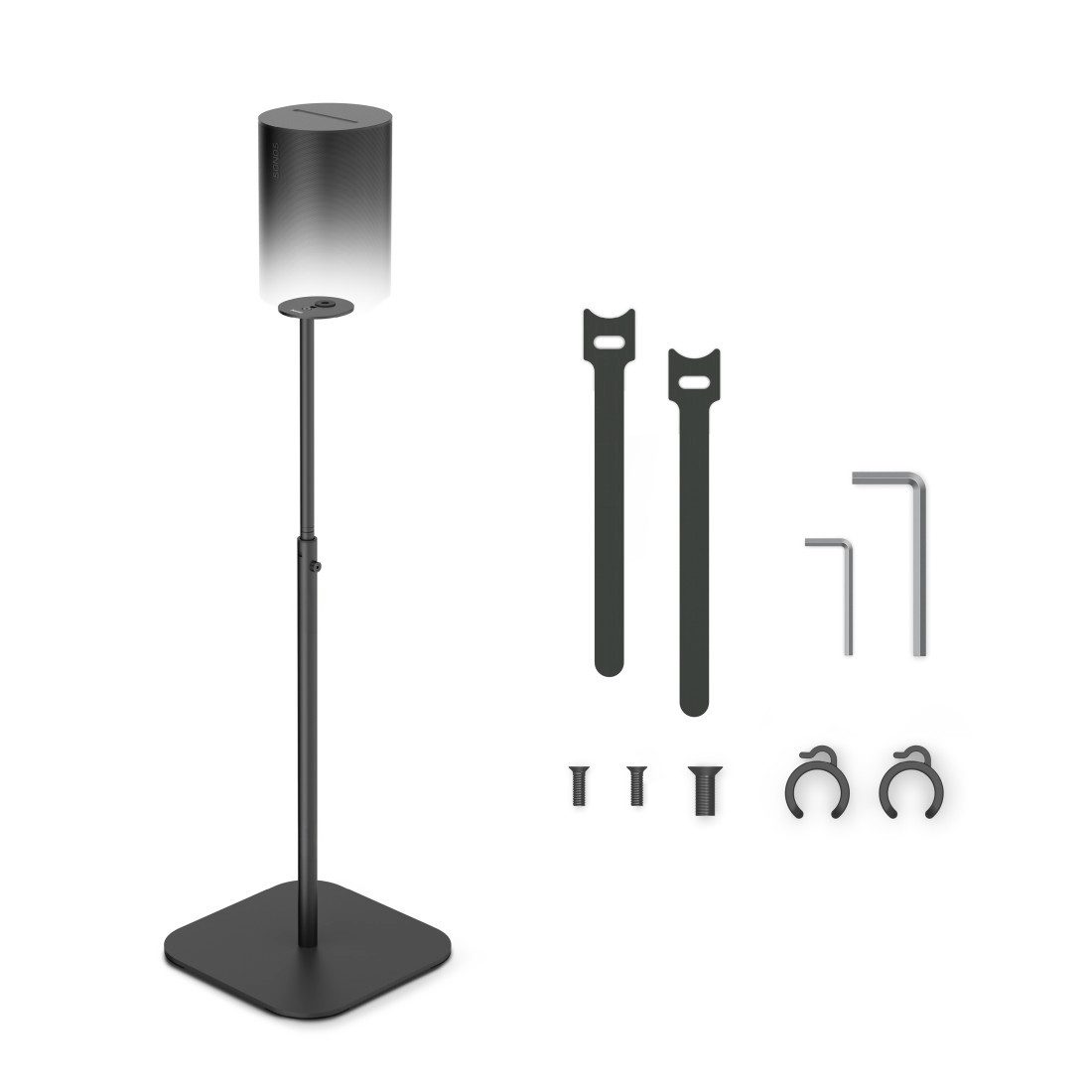 Hama Lautsprecherständer Lautsprecherständer für Sonos Era 100, höhenverstellbar, (bis 0 Zoll, mit Kabelführung)