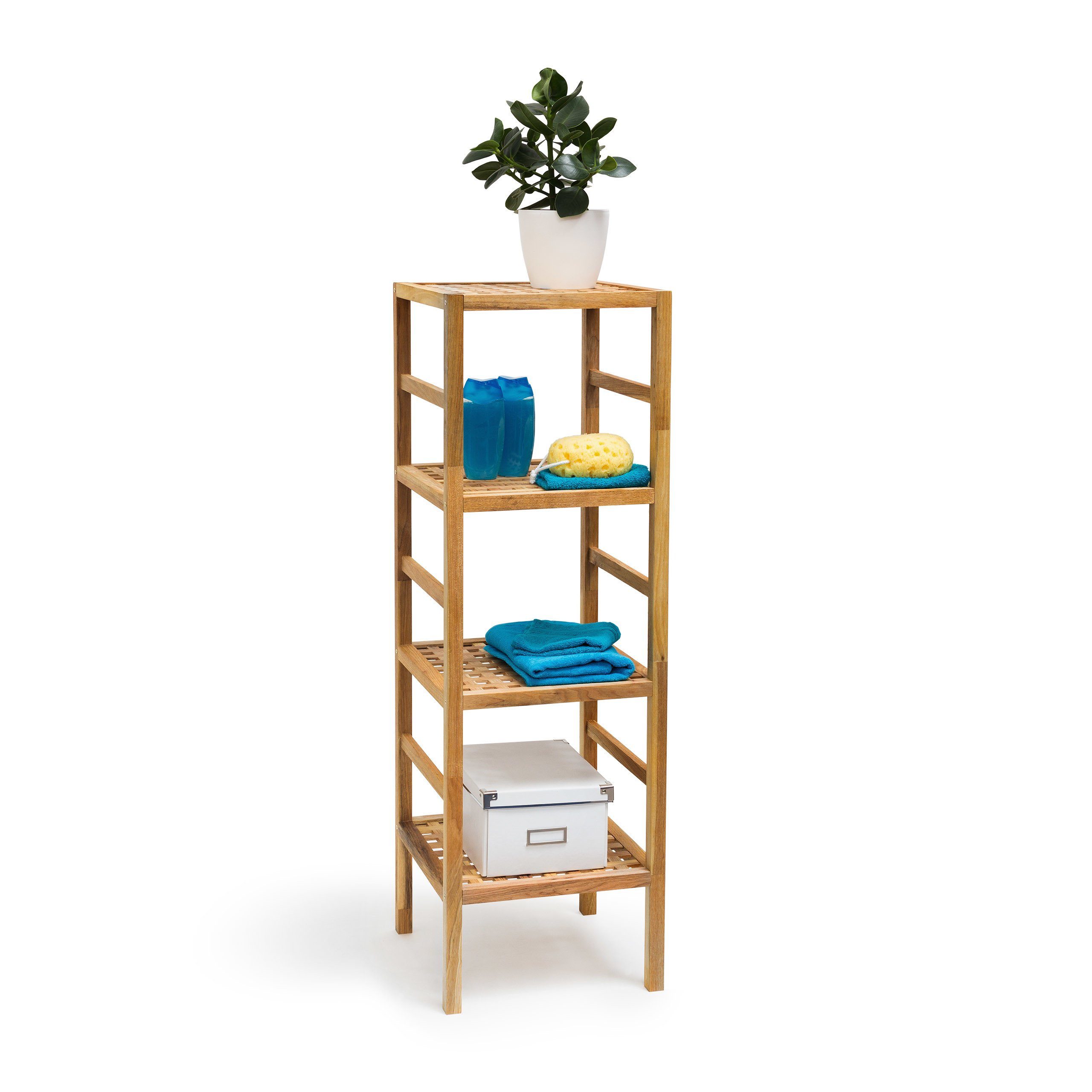 relaxdays Badregal Walnuss Badregal verschiedene Größen, günstig online kaufen